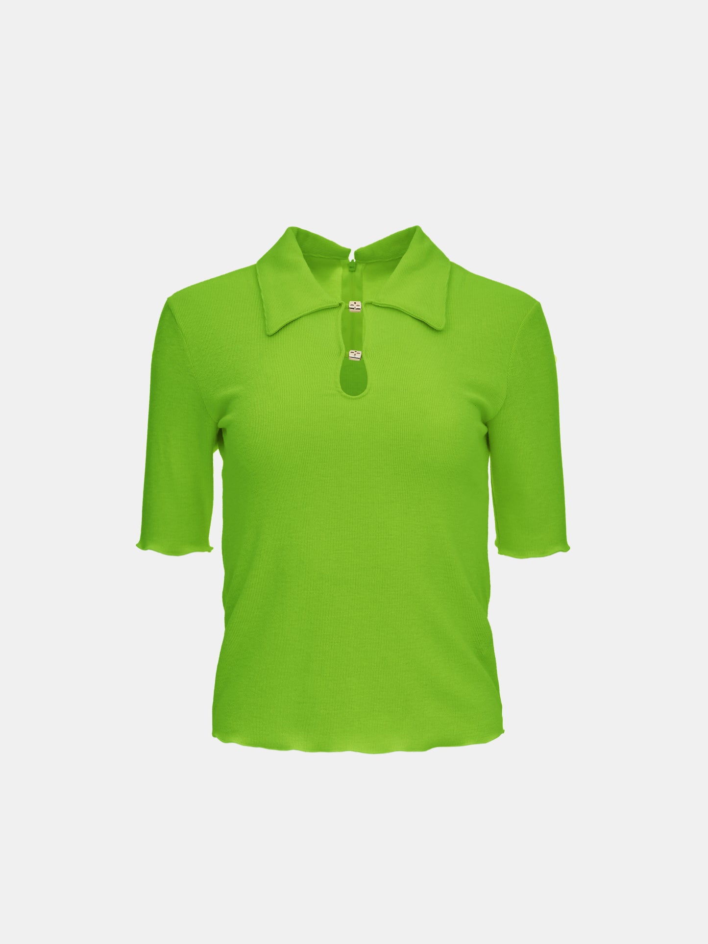 Charm Button-Up Polo, Kiwi