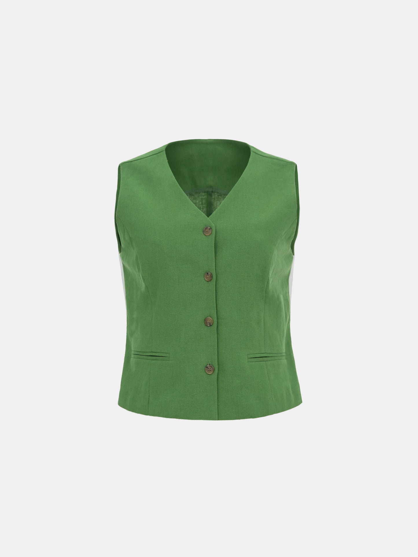Contrast Seam Waistcoat, Fern Green