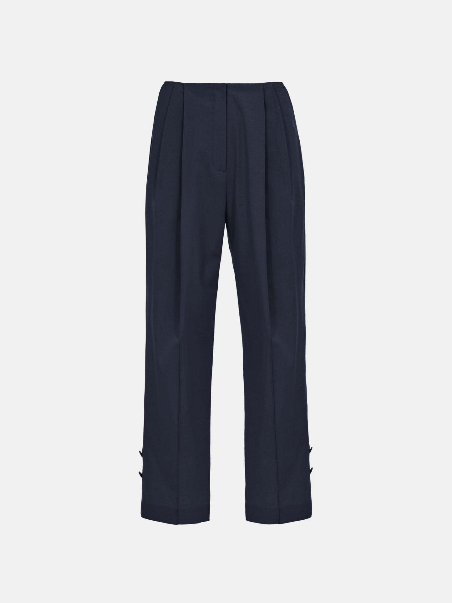 Button Tapered Trousers, Navy Blue