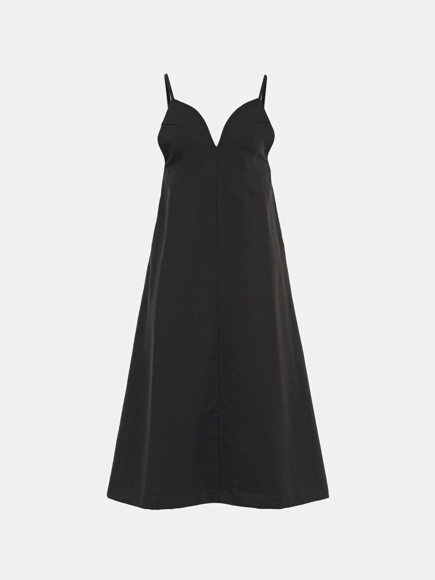 Low Back Heart Slip Dress, Black
