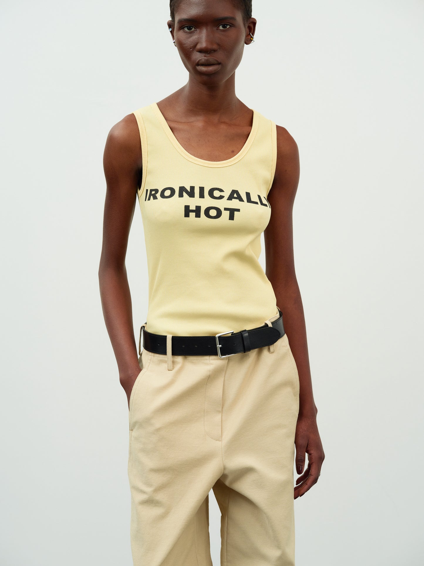 'Ironically Hot' Rib Tank, Yellow