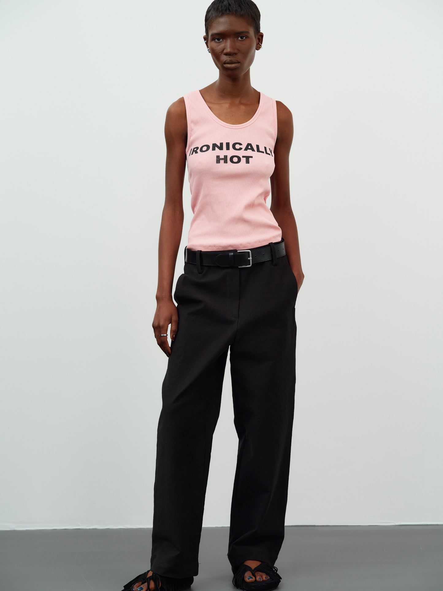 Cotton Canvas Trousers, Black