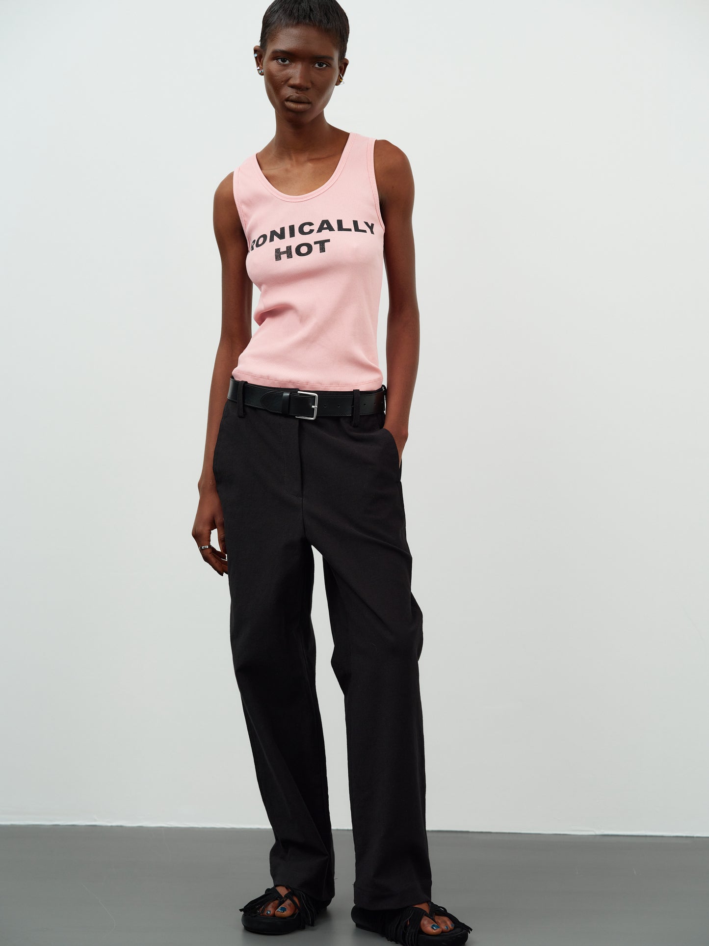 'Ironically Hot' Rib Tank, Pink