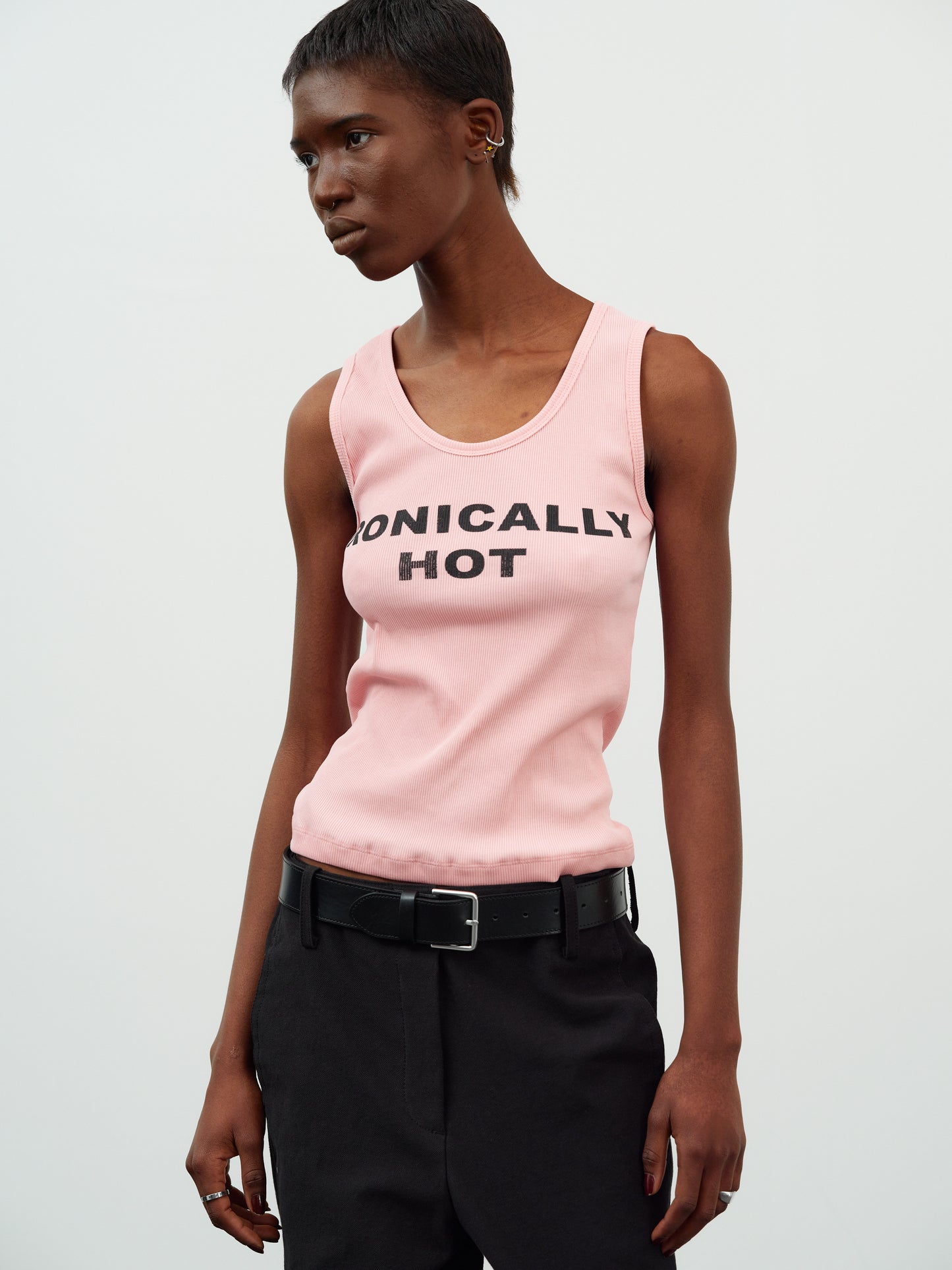 'Ironically Hot' Rib Tank, Pink