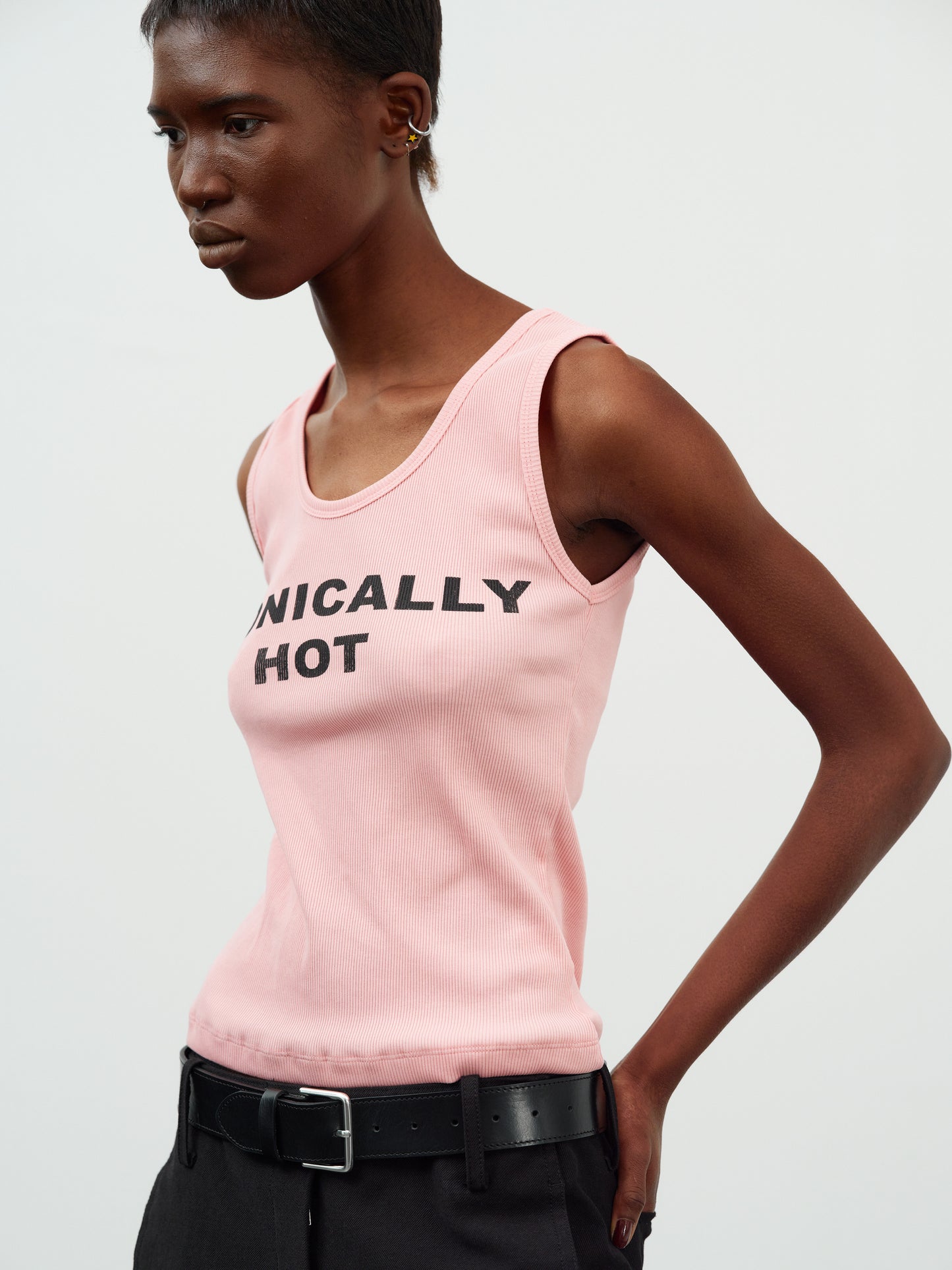 'Ironically Hot' Rib Tank, Pink