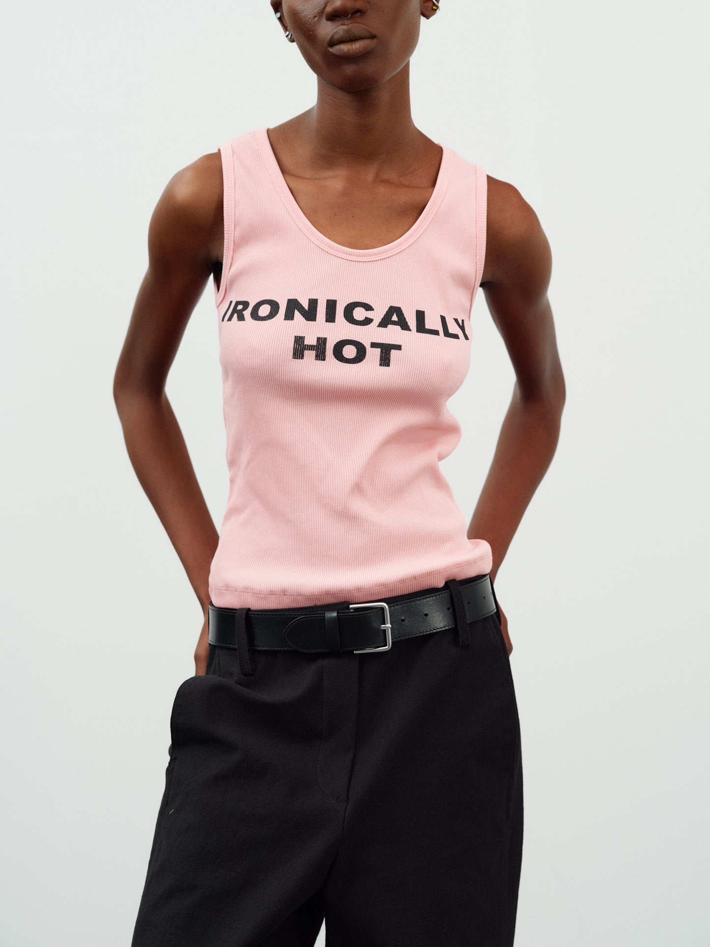 'Ironically Hot' Rib Tank, Pink