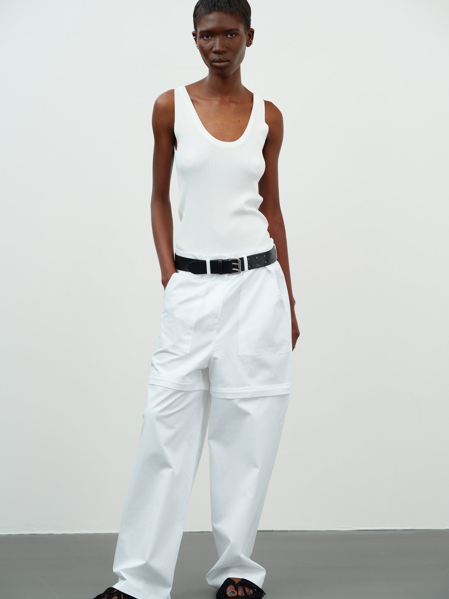Boyfriend Knit Tank, White