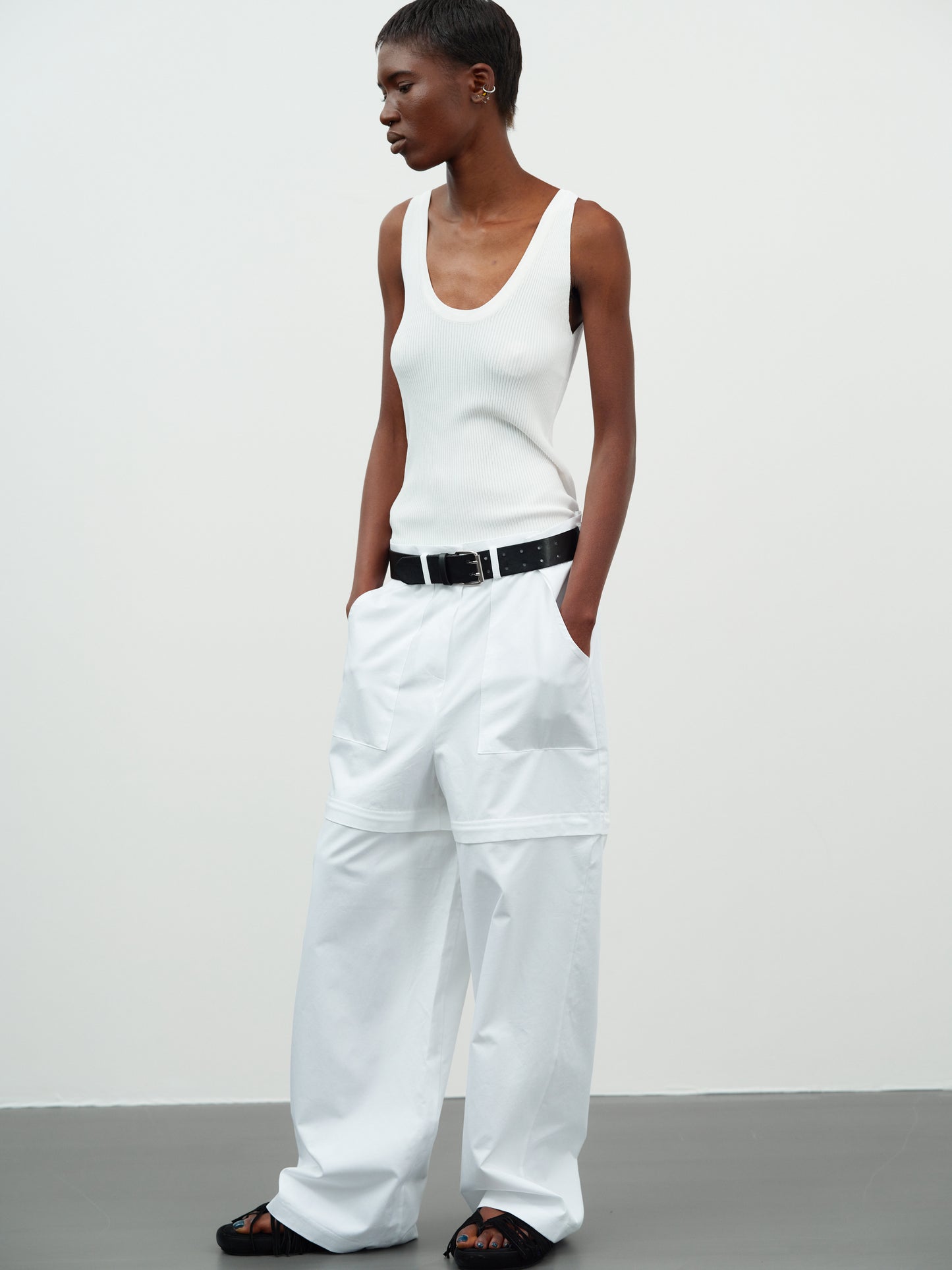 Boyfriend Knit Tank, White