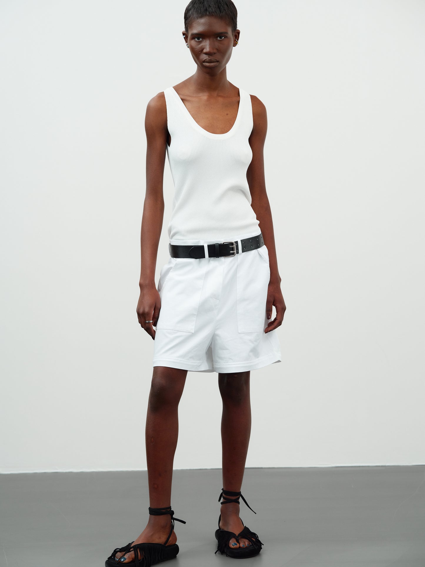 Boyfriend Knit Tank, White