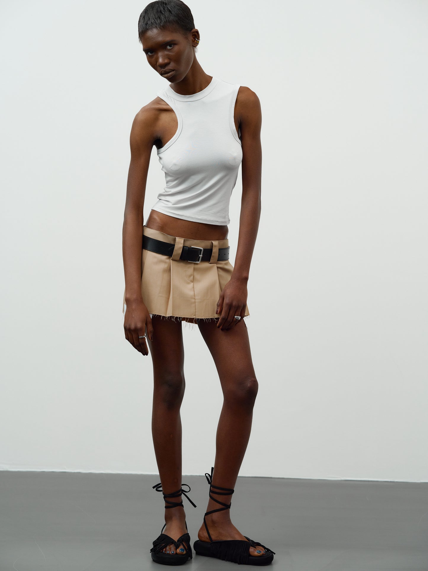 Low Rise Layer Micro Skirt, Sandy Brown