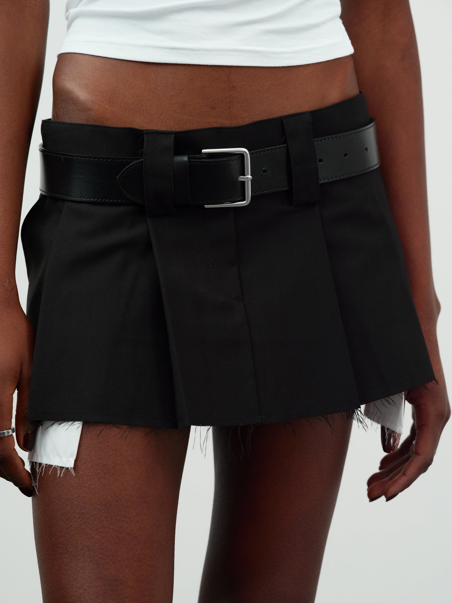 Low Rise Layer Micro Skirt, Black