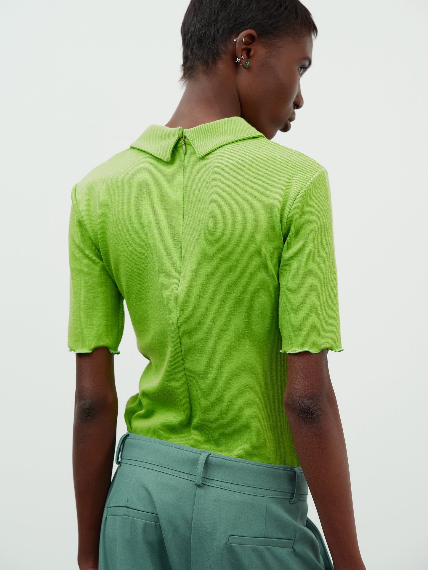 Charm Button-Up Polo, Kiwi