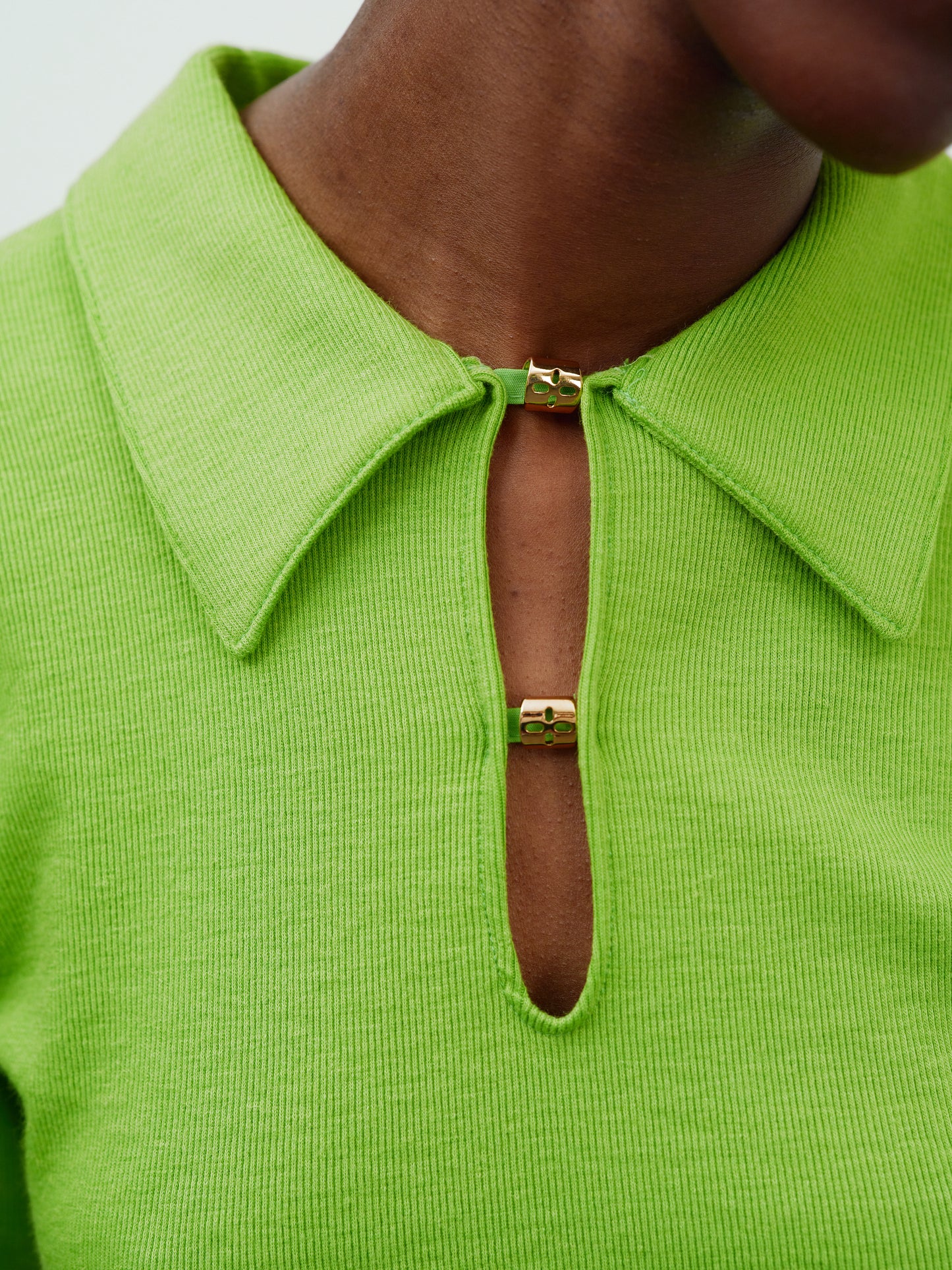 Charm Button-Up Polo, Kiwi