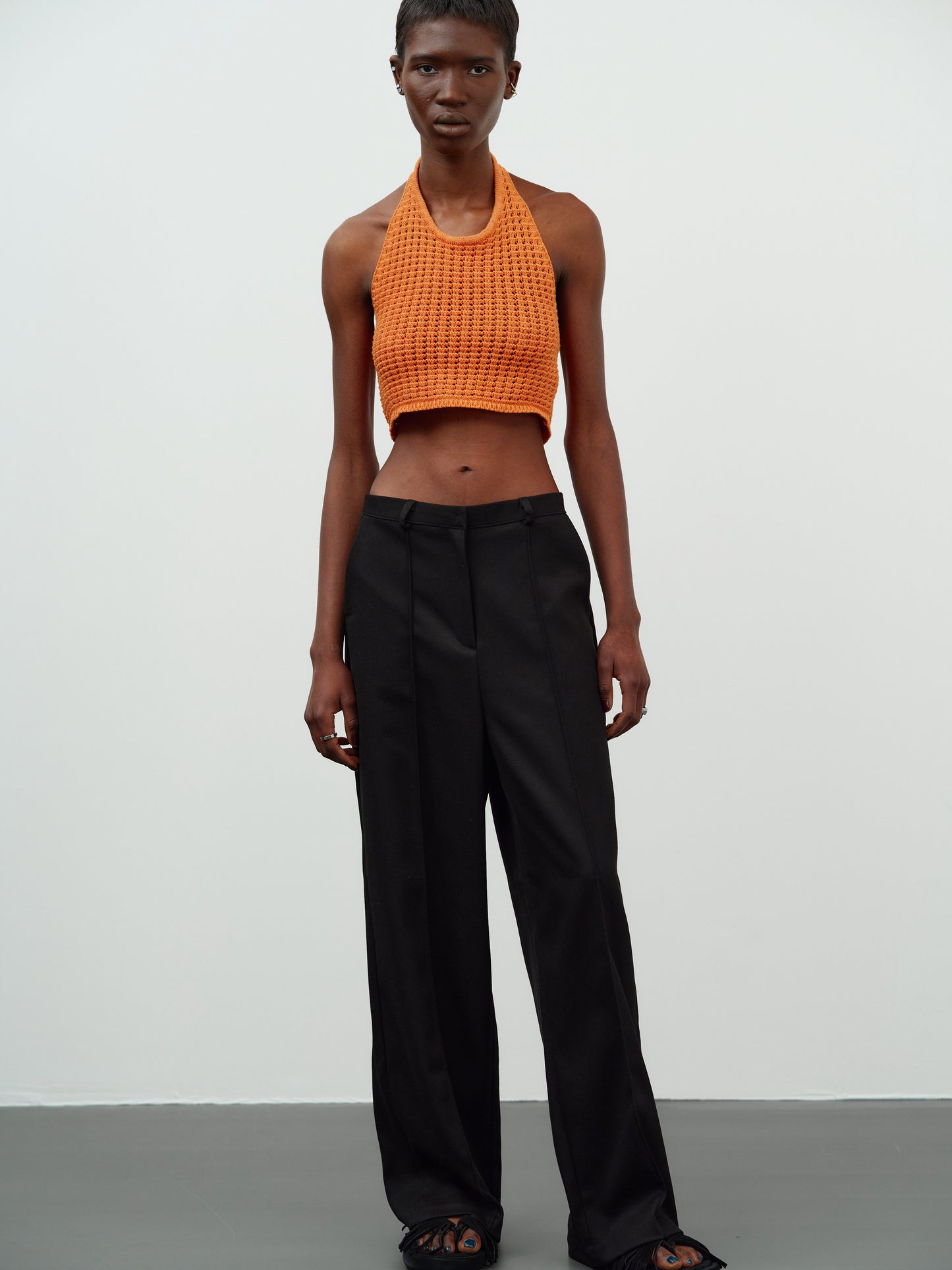 Open Back Crochet Camisole, Orange