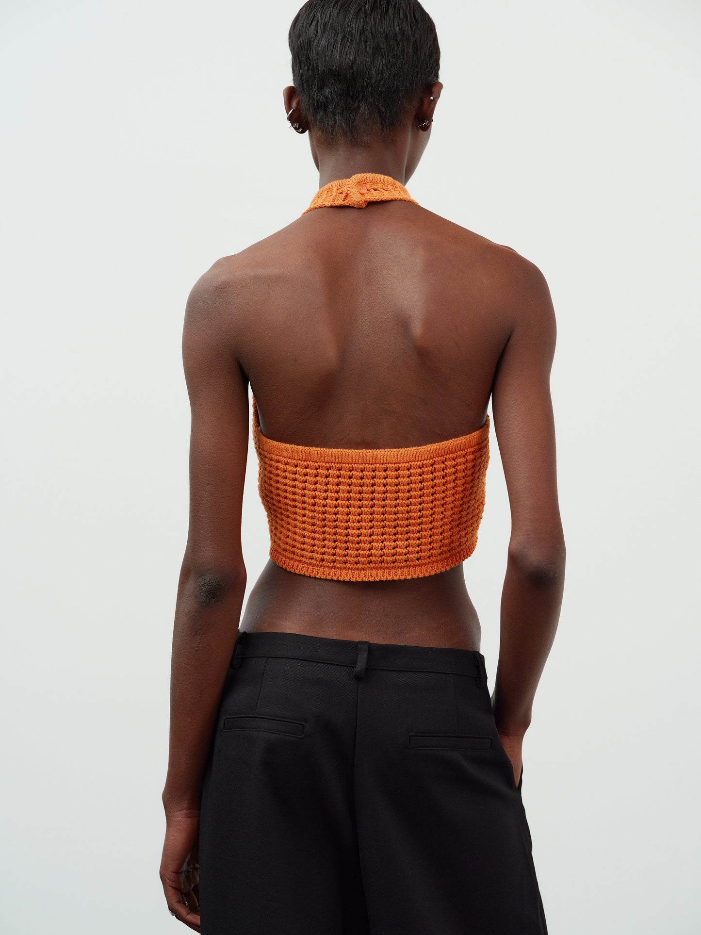 Open Back Crochet Camisole, Orange