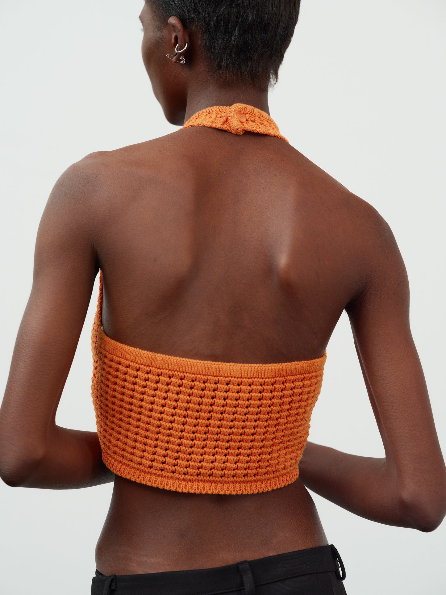 Open Back Crochet Camisole, Orange