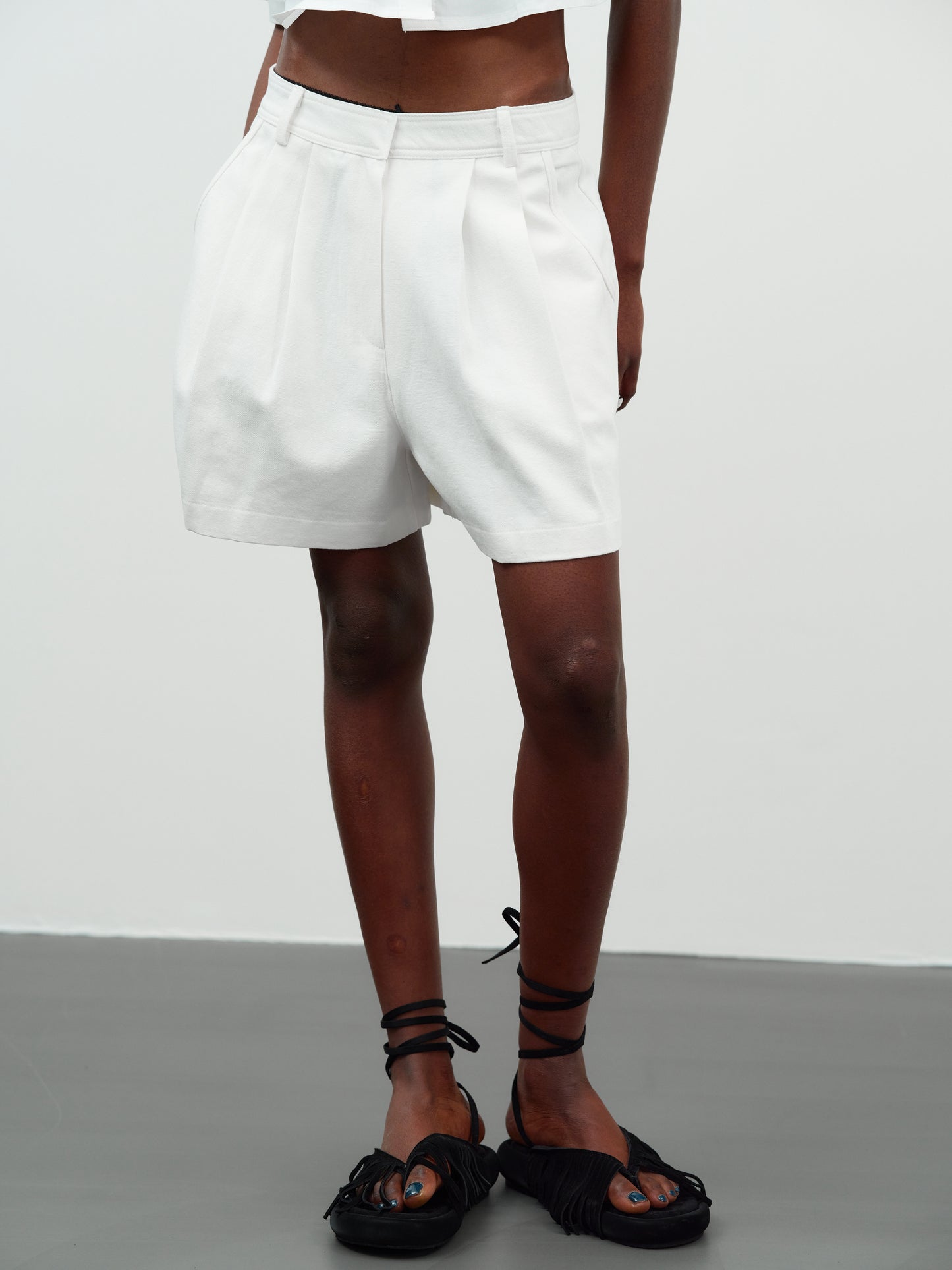 Cotton Canvas Shorts, White