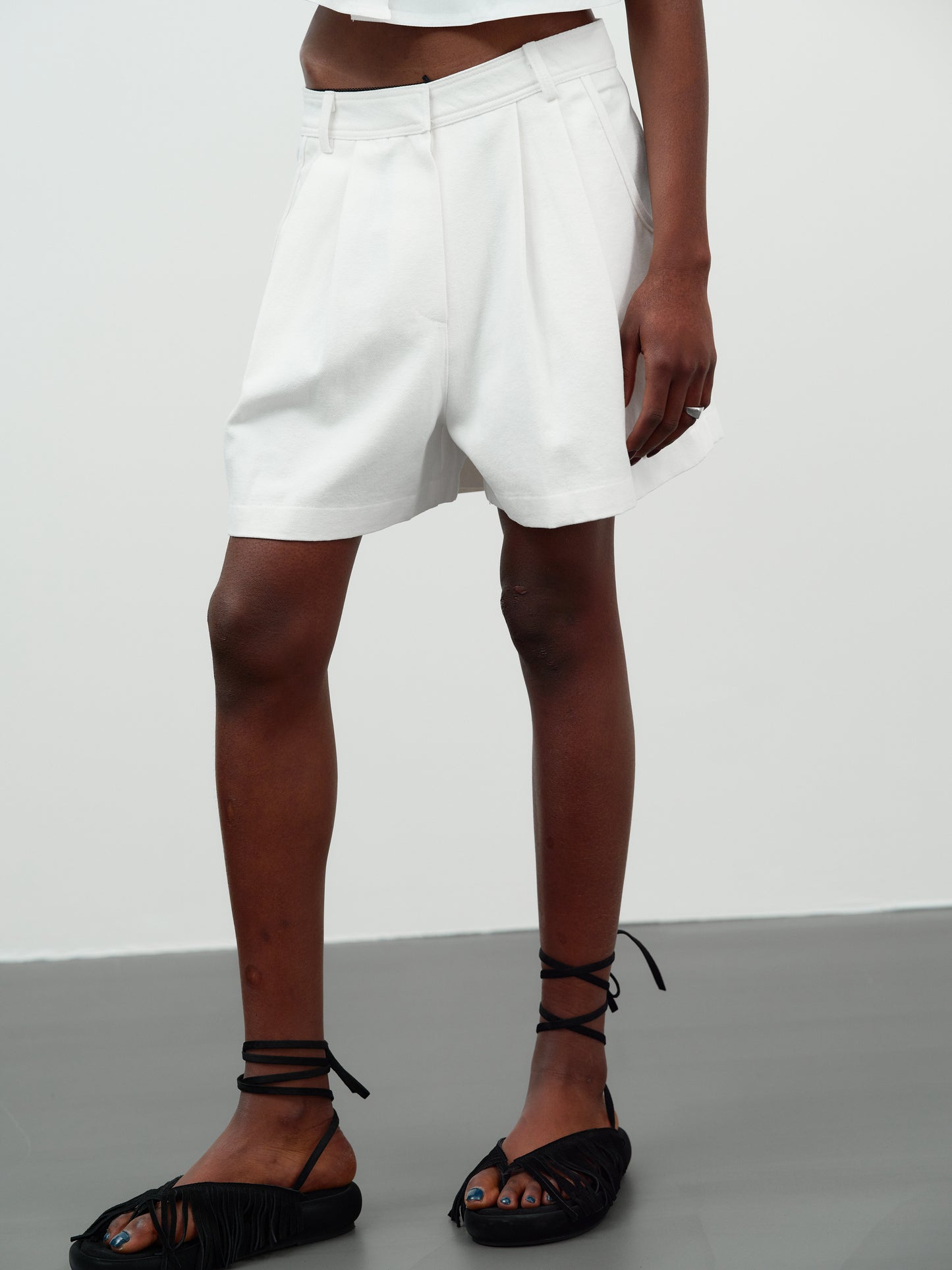 Cotton Canvas Shorts, White
