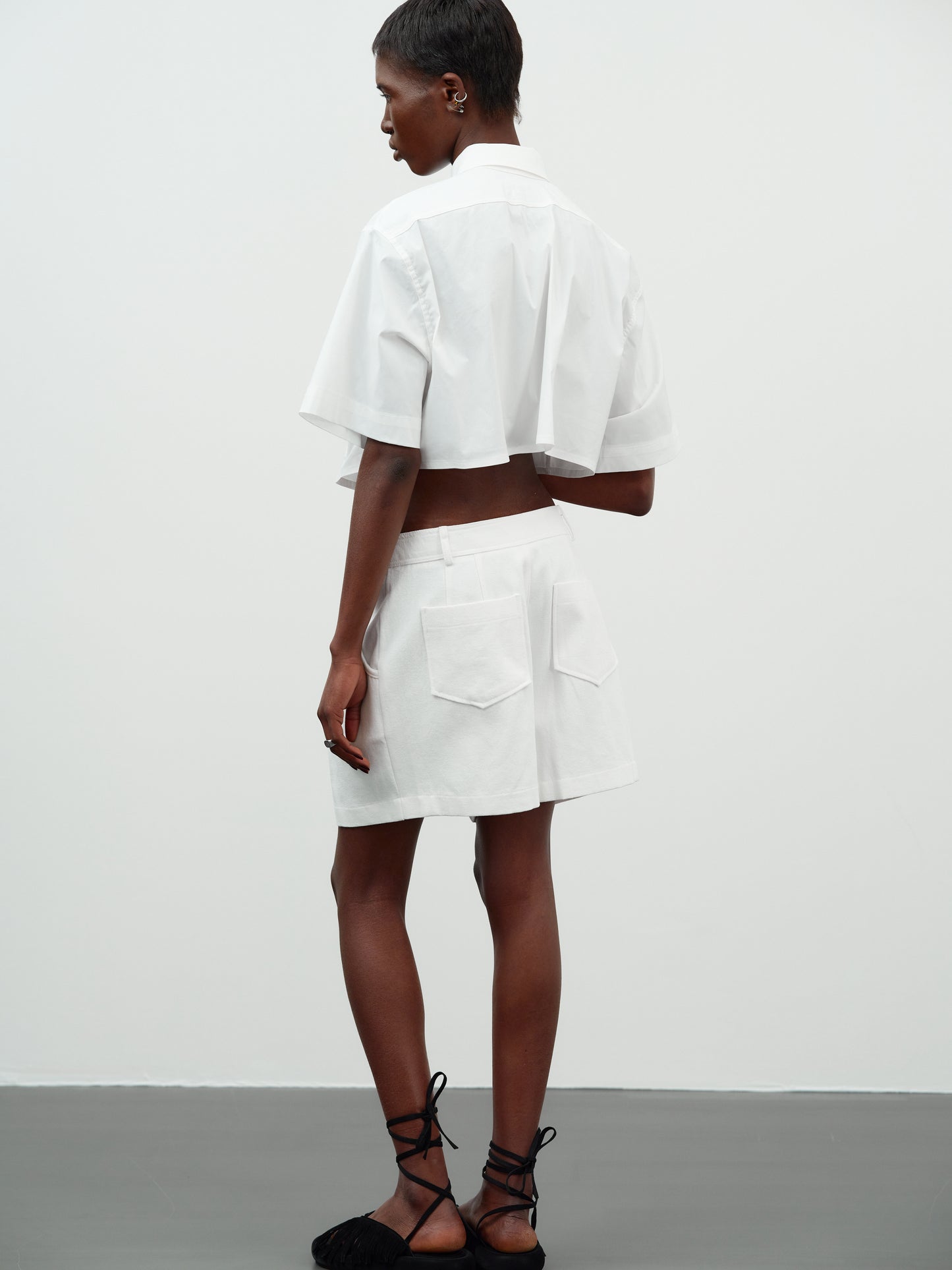Cotton Canvas Shorts, White