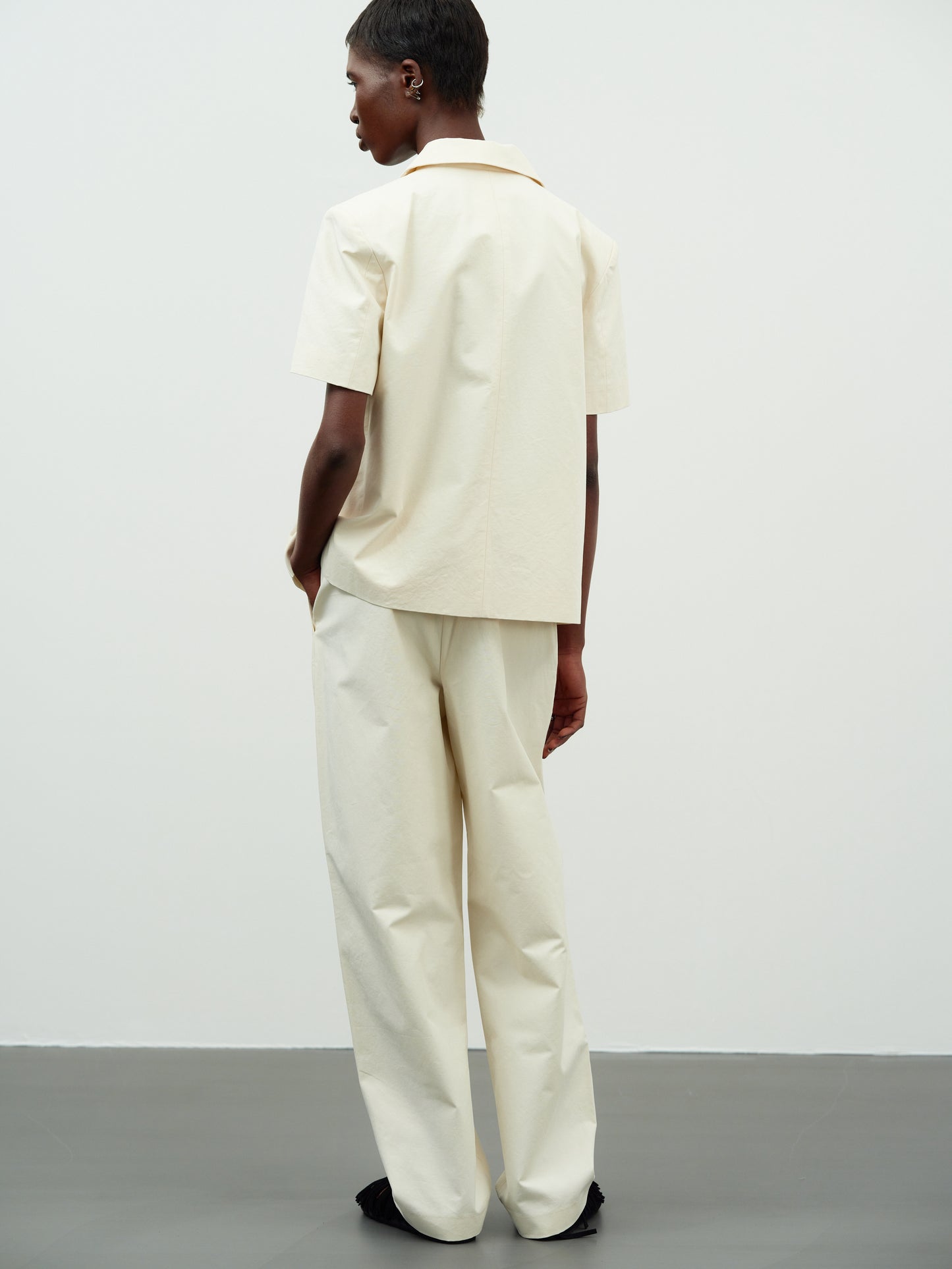 Boy Cotton Blazer, Parchment