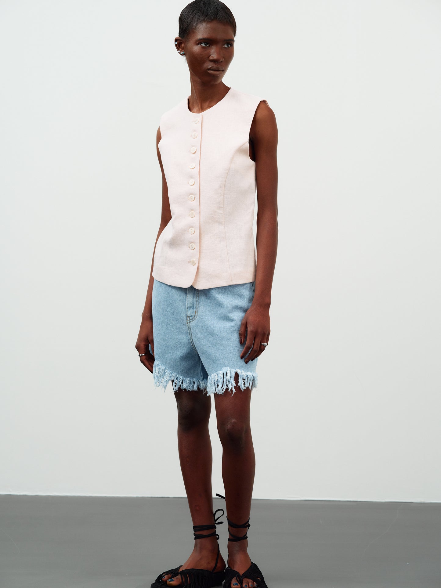 Linen Suit Waistcoat, Blush
