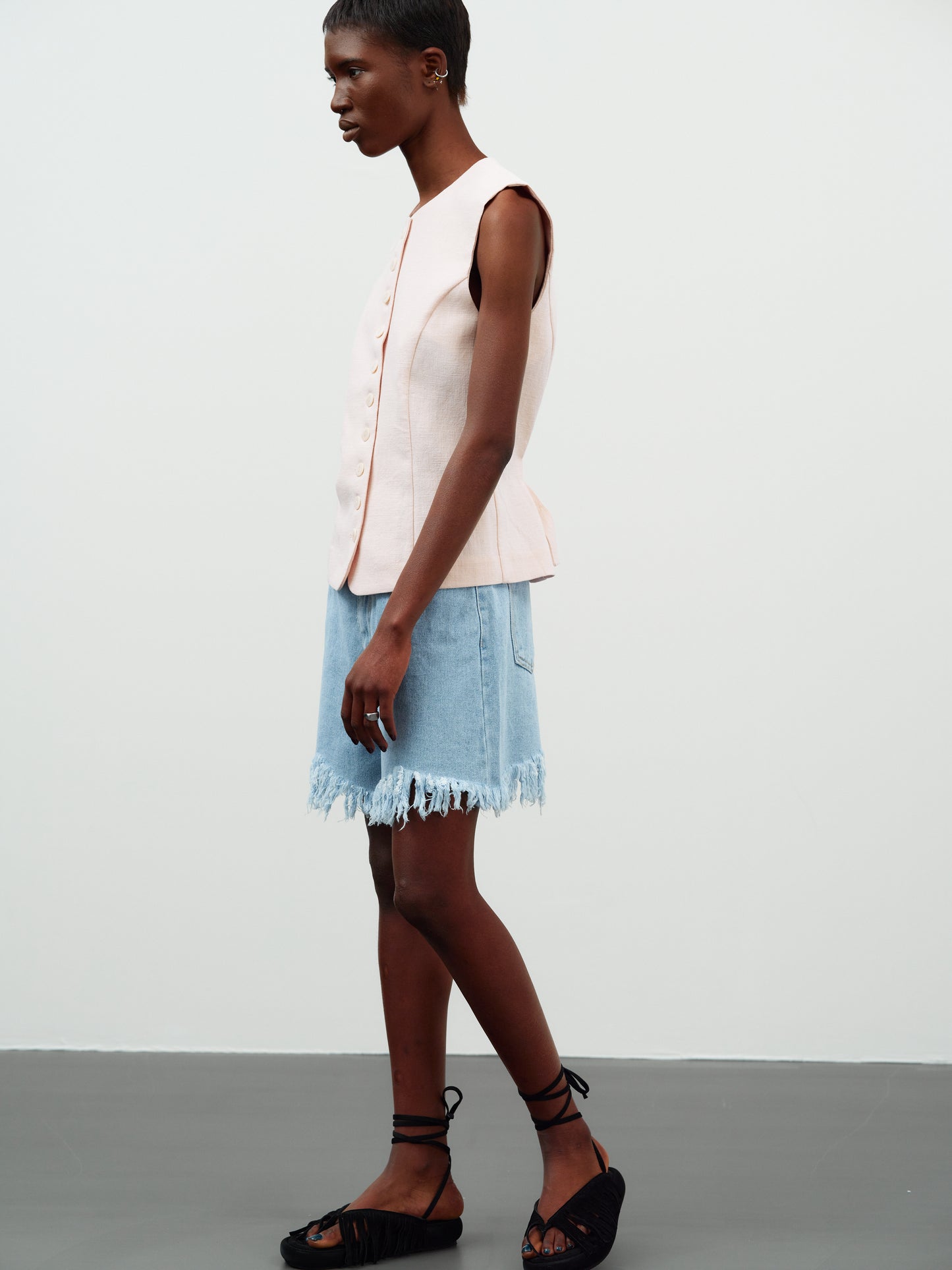 Linen Suit Waistcoat, Blush