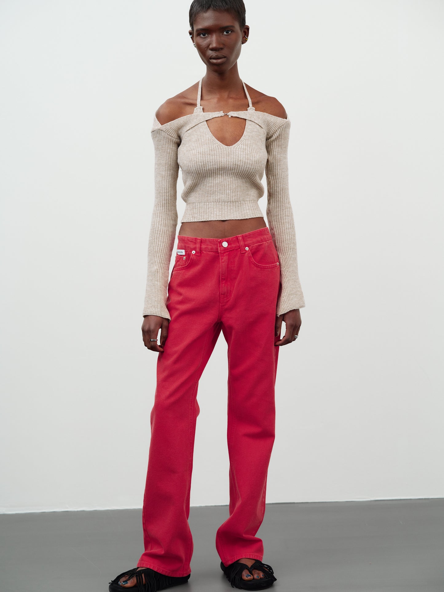 Overlay Knit Shrug Set, Toast