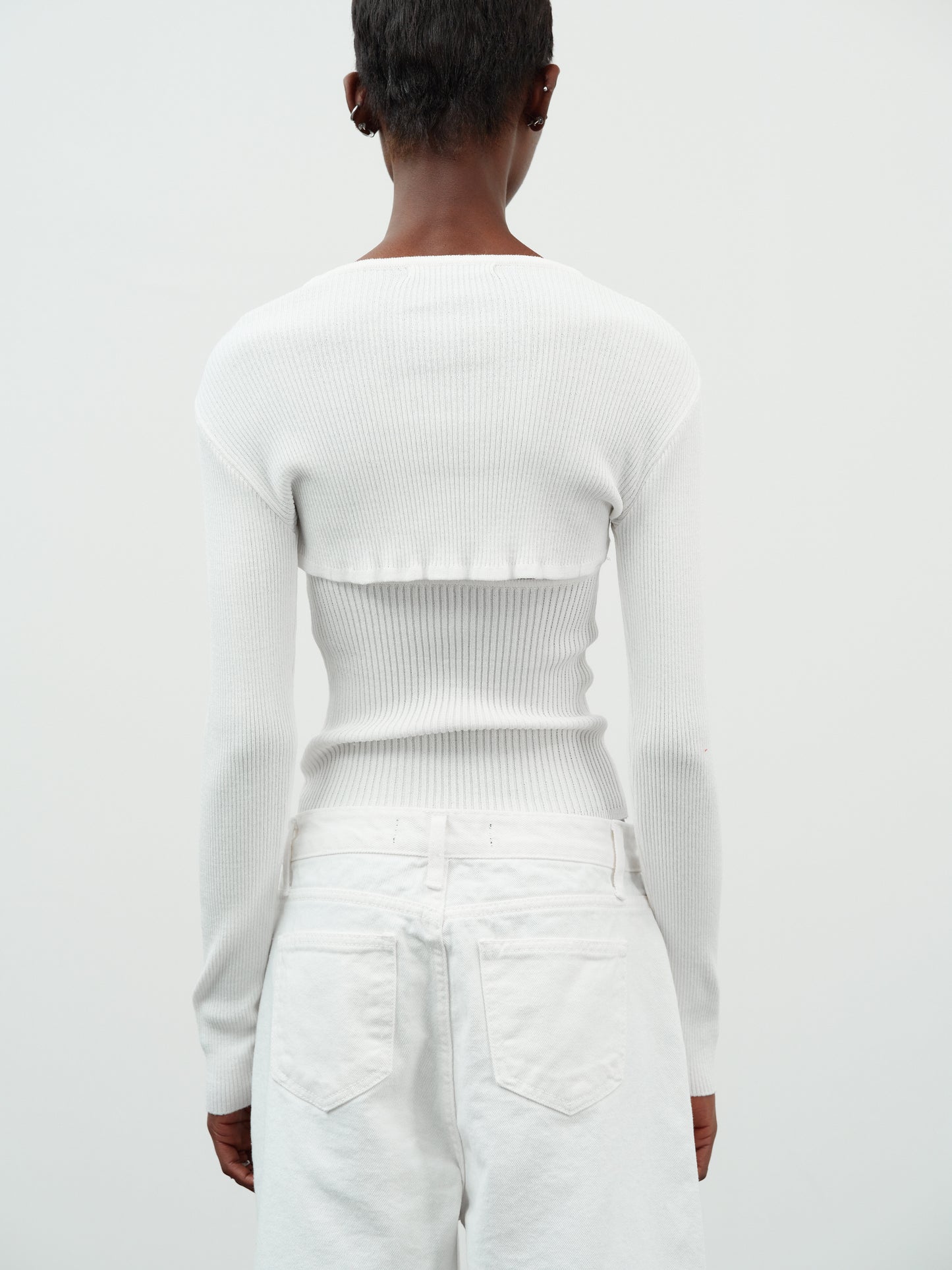 Crop Knit + Heart Tank Set, Ivory