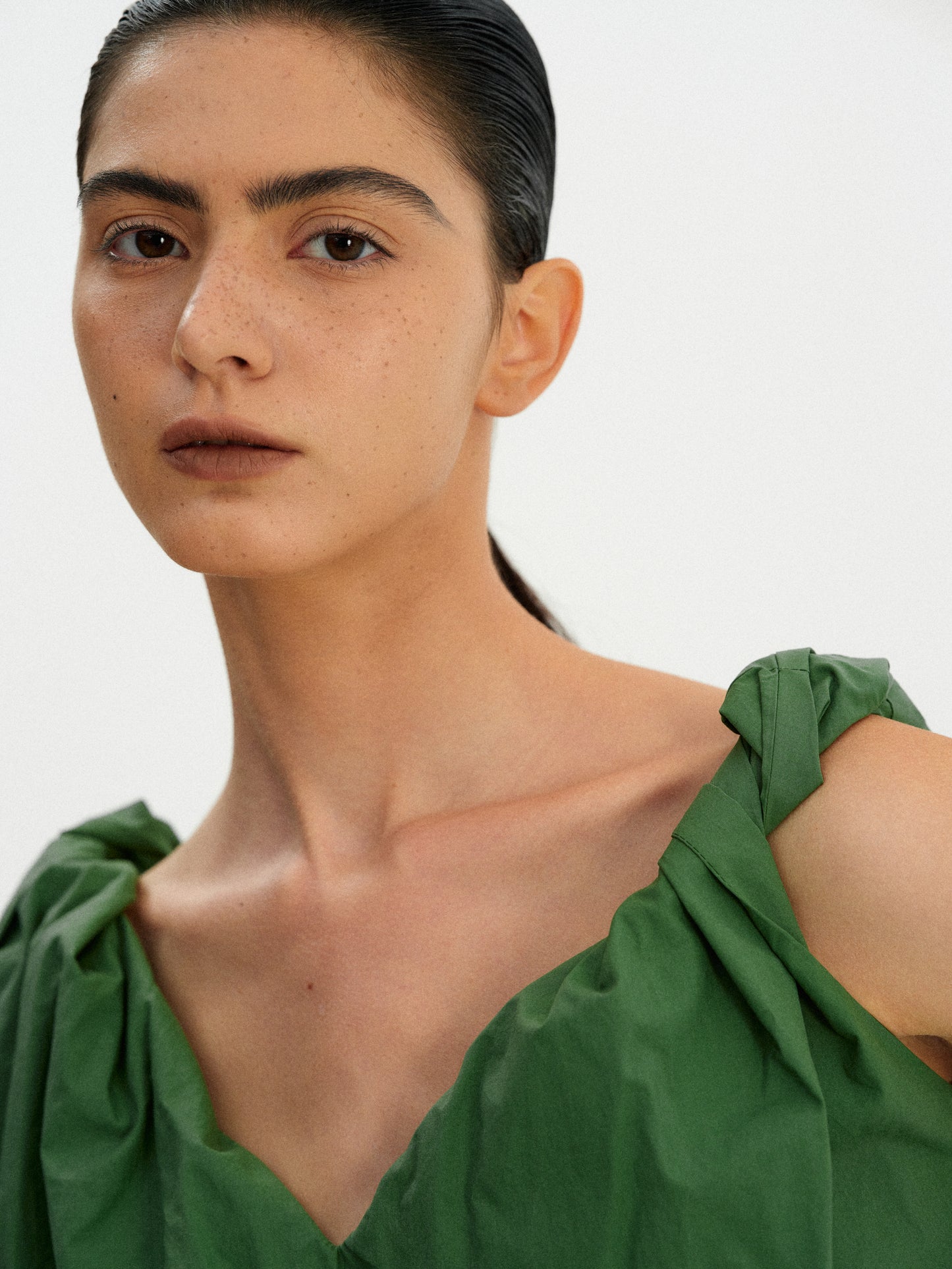 Gathered Cotton Camisole, Kelly Green