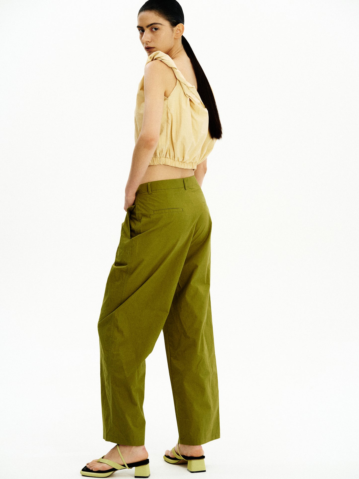 Gathered Cotton Camisole, Butter