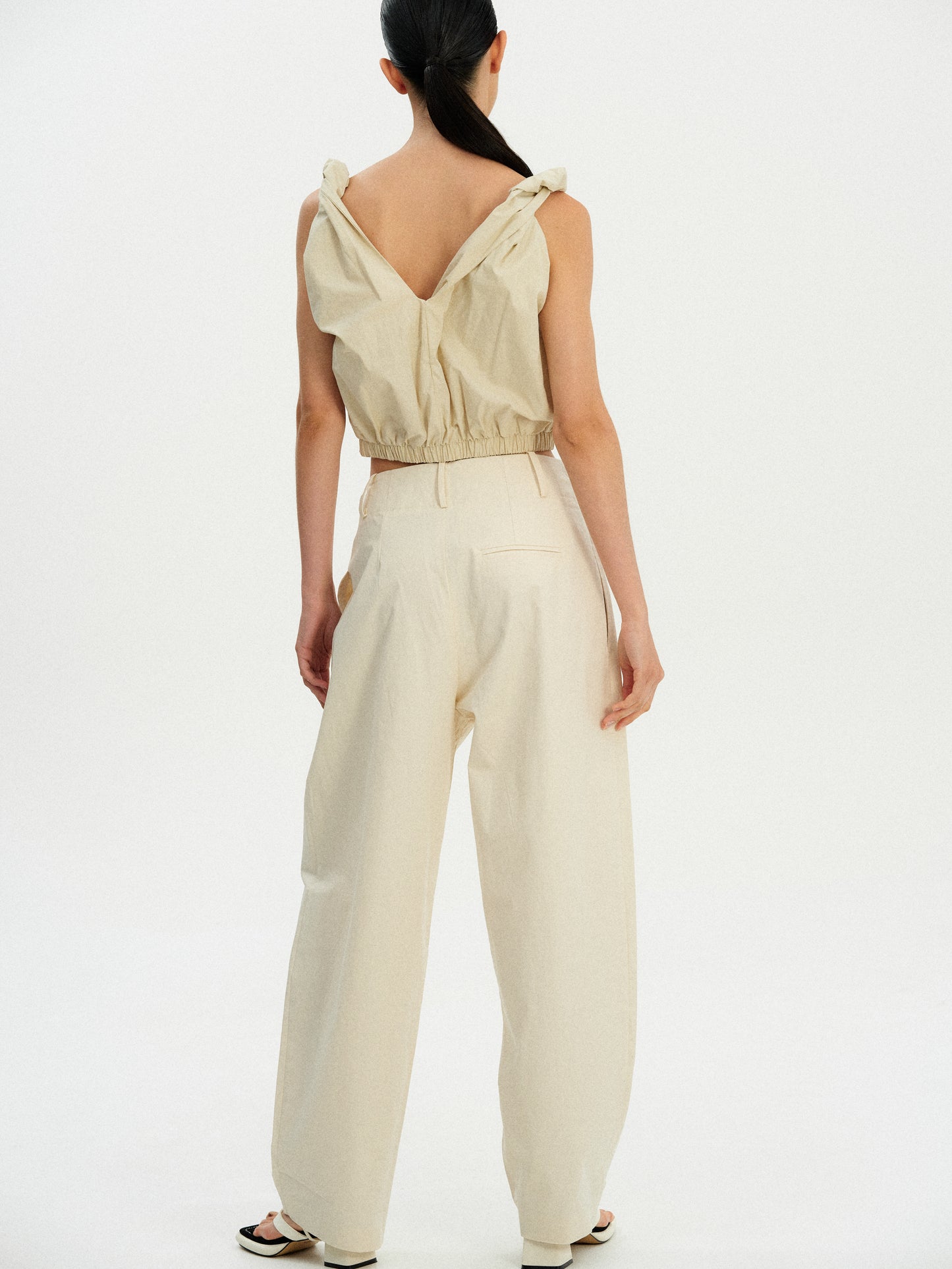 Gathered Cotton Camisole, Toast