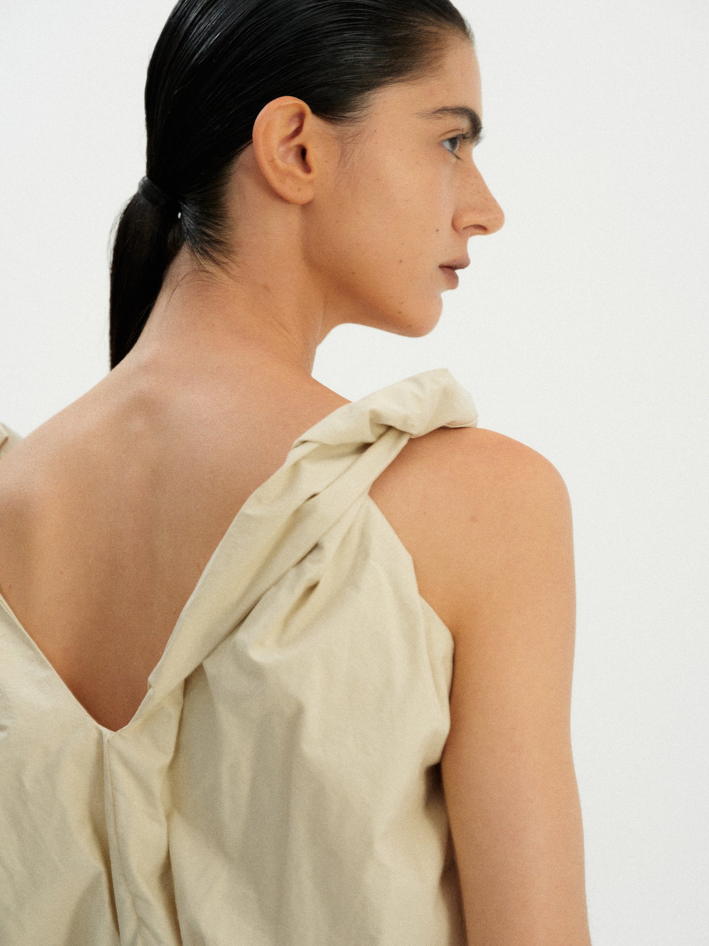 Gathered Cotton Camisole, Toast