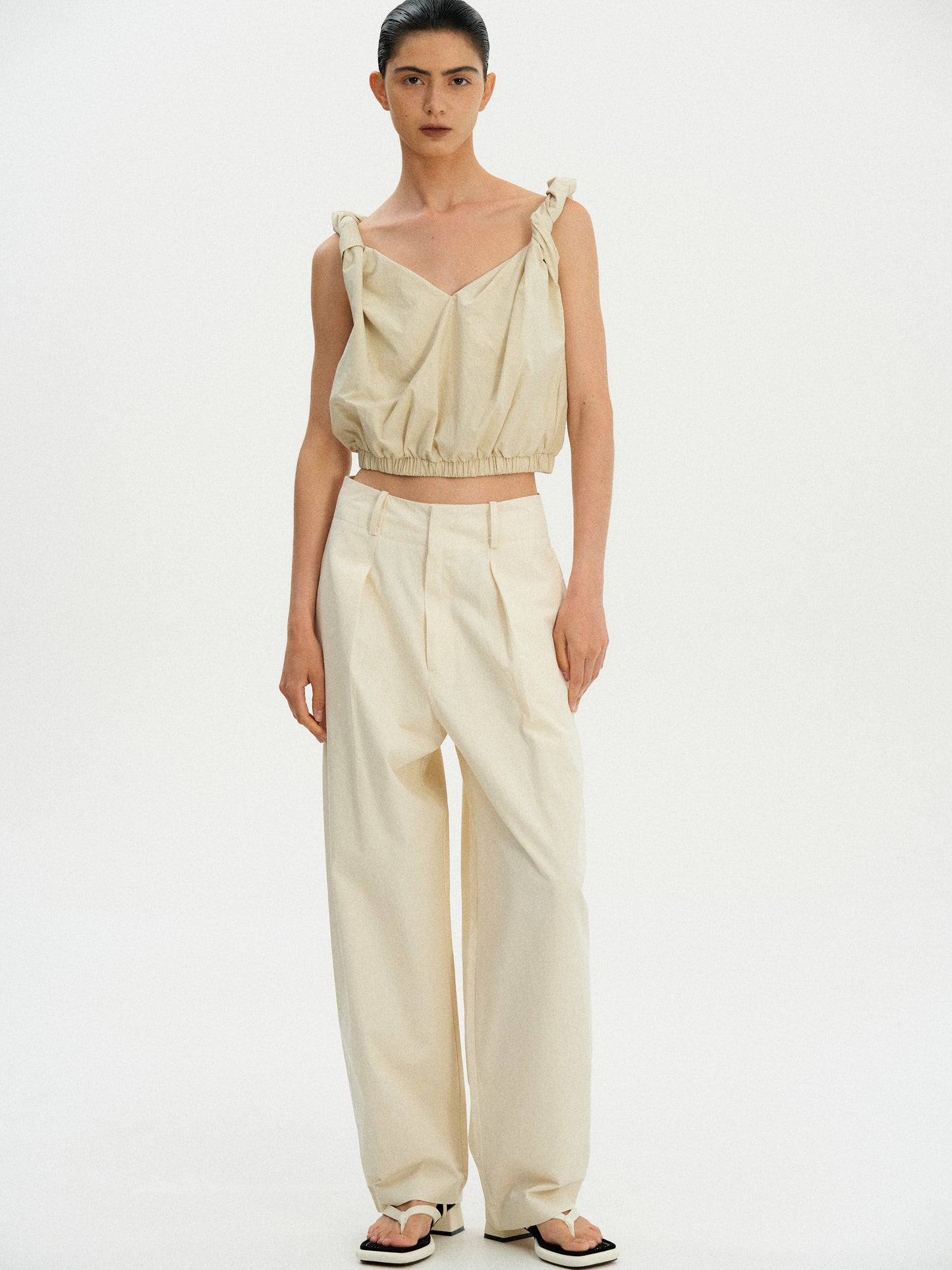 Gathered Cotton Camisole, Toast