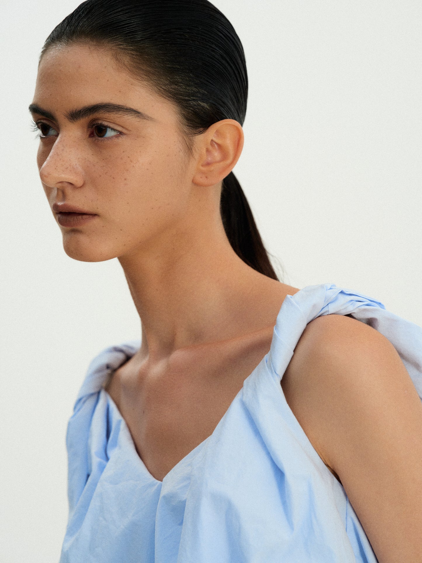 Gathered Cotton Camisole, Sky