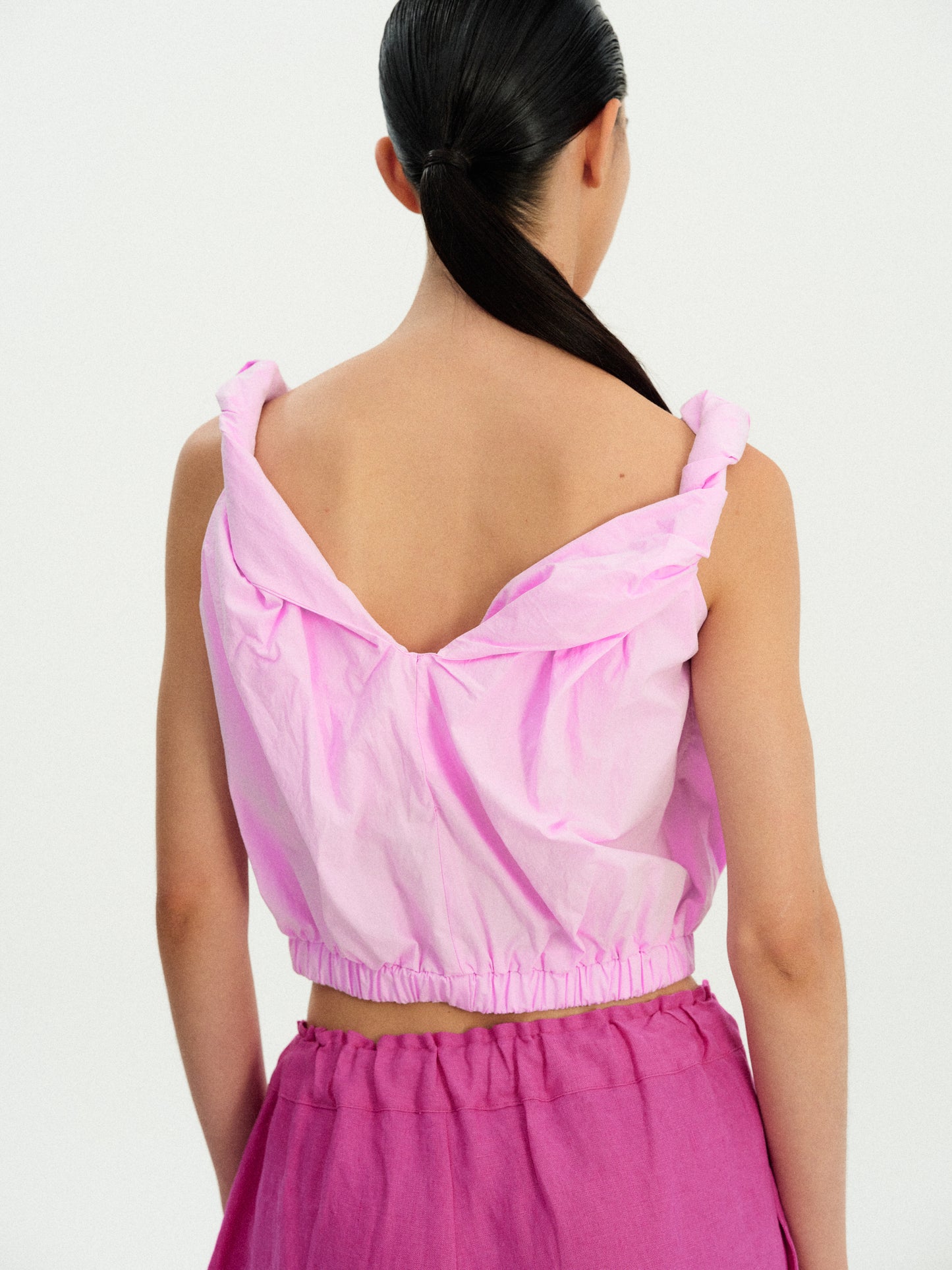 Gathered Cotton Camisole, Peony