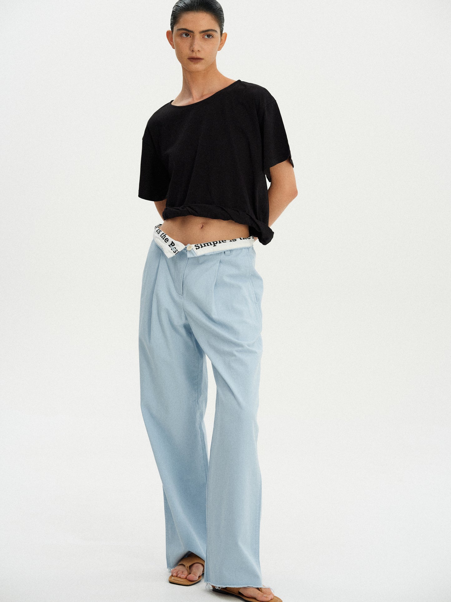 Twisted Cotton T-Shirt, Black