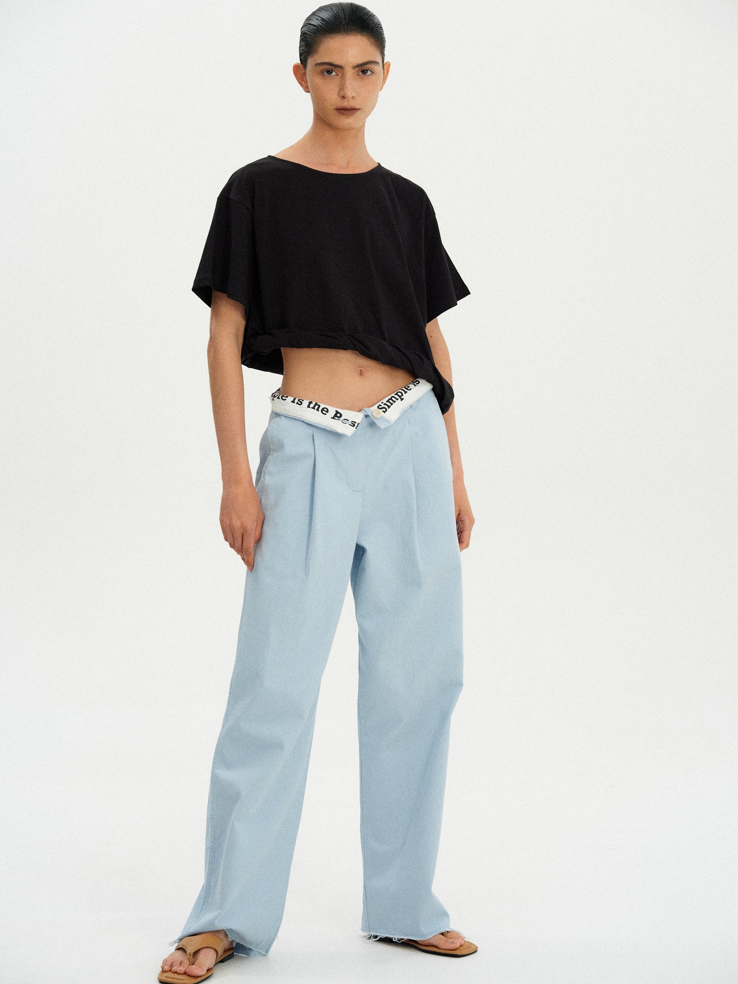 Twisted Cotton T-Shirt, Black