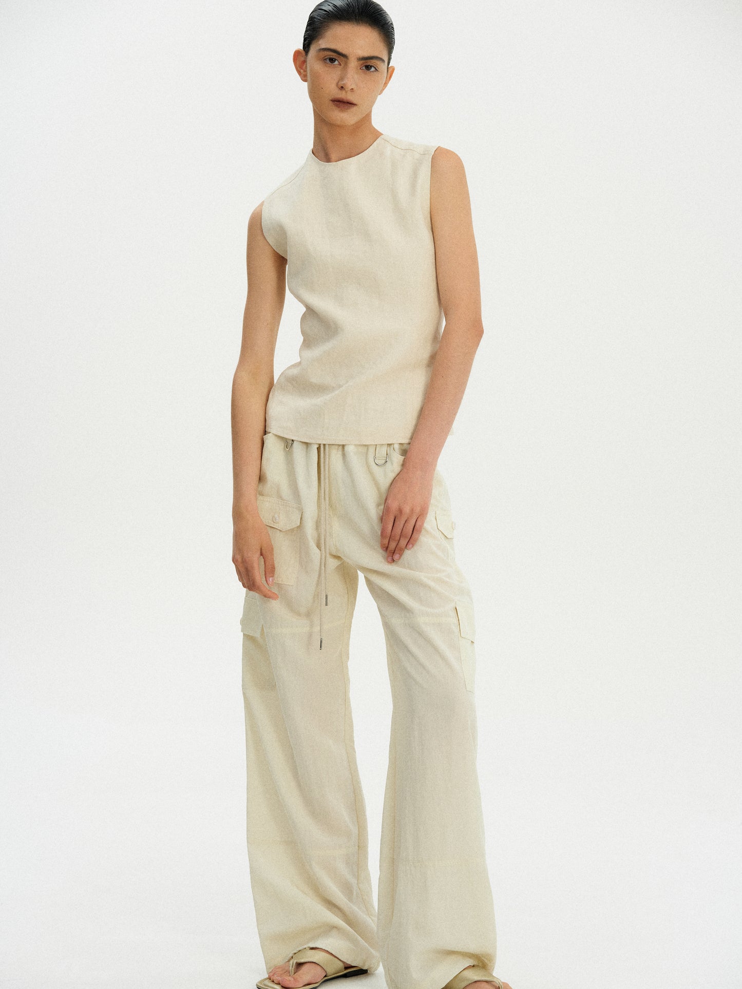 Backless Linen Top, Natural