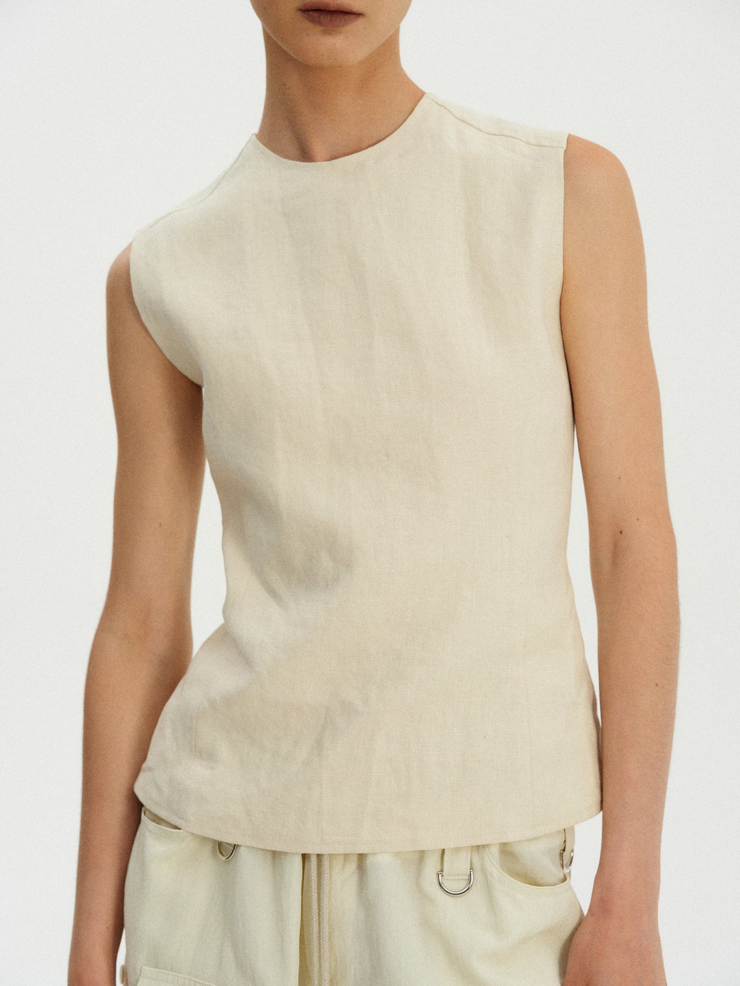 Backless Linen Top, Natural