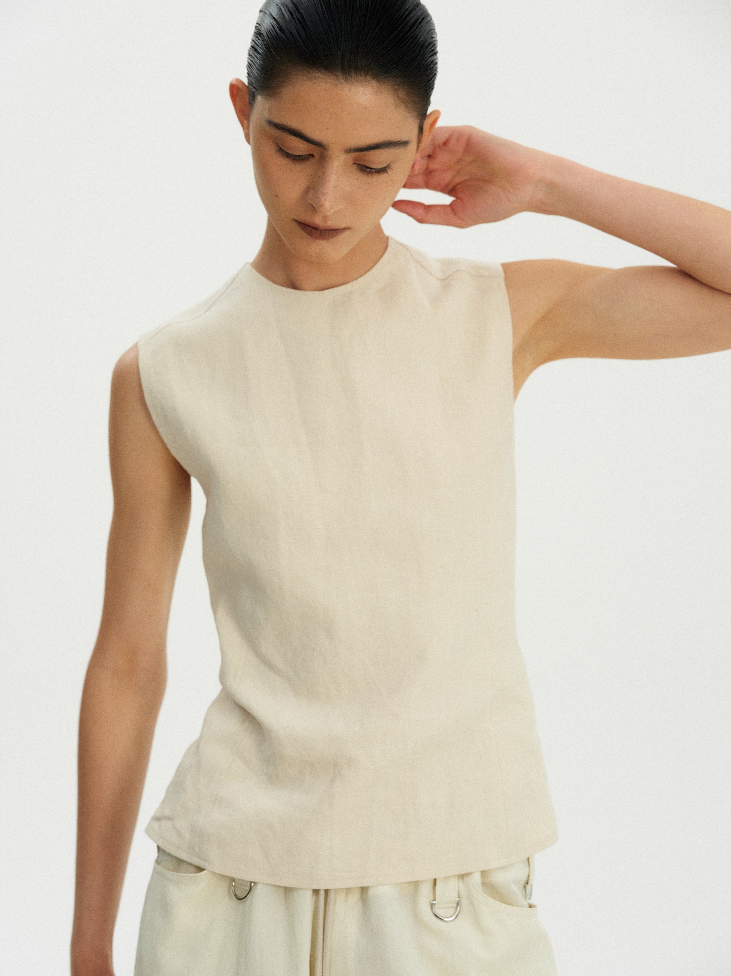 Backless Linen Top, Natural