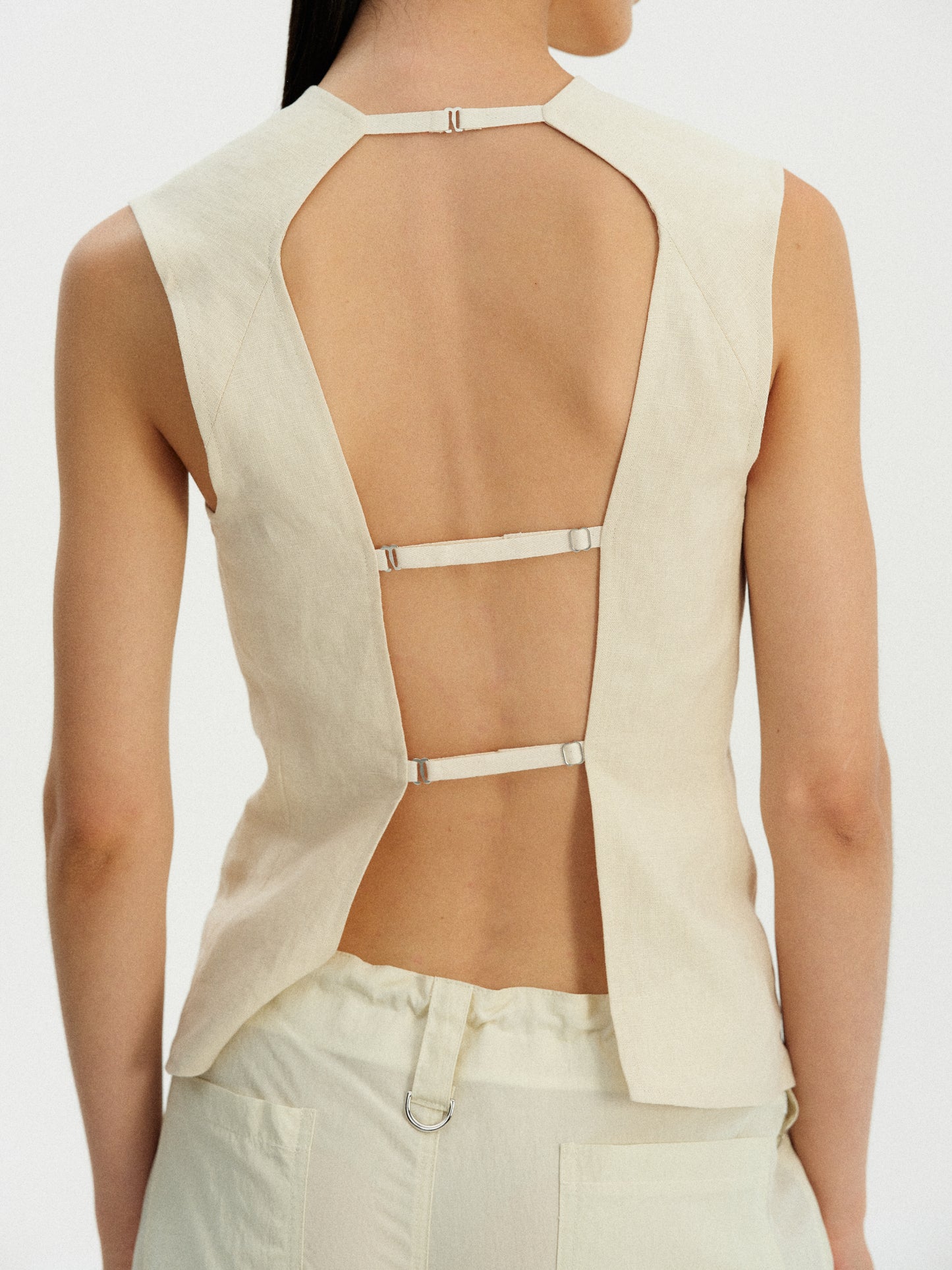 Backless Linen Top, Natural