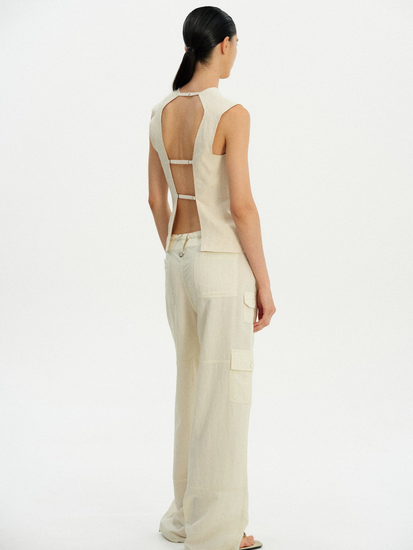 Backless Linen Top, Natural