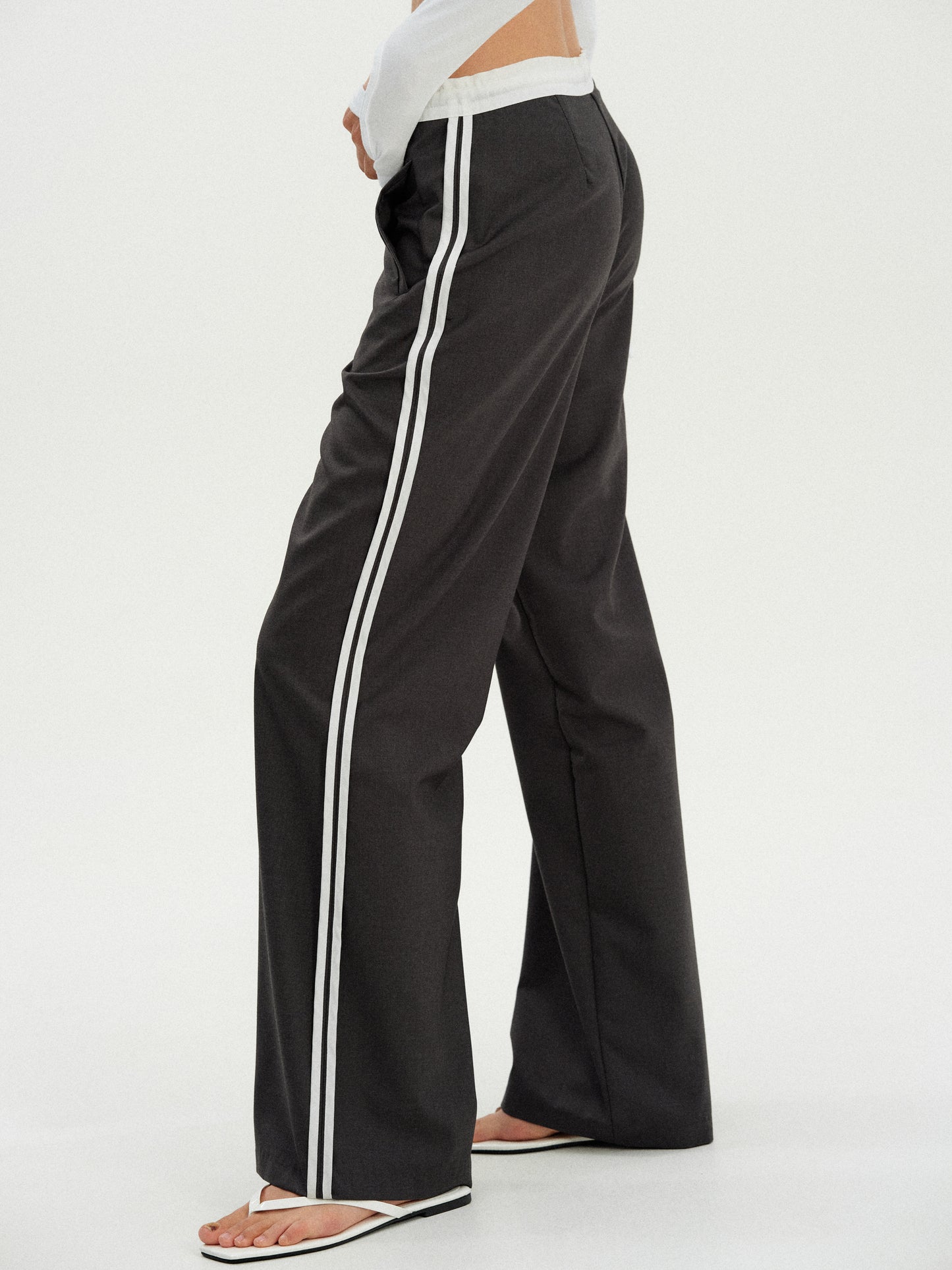 Drawstring Track Trousers, Pebble Grey