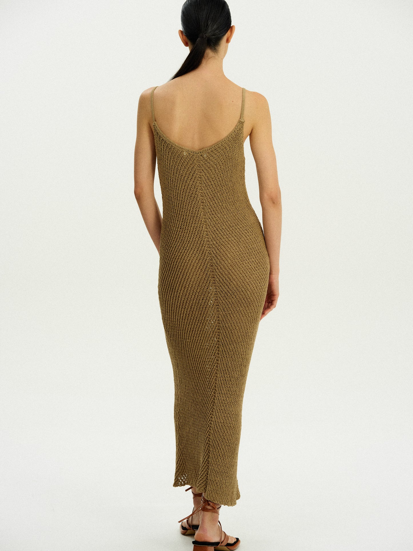 Organic Cotton Knit Dress, Bark