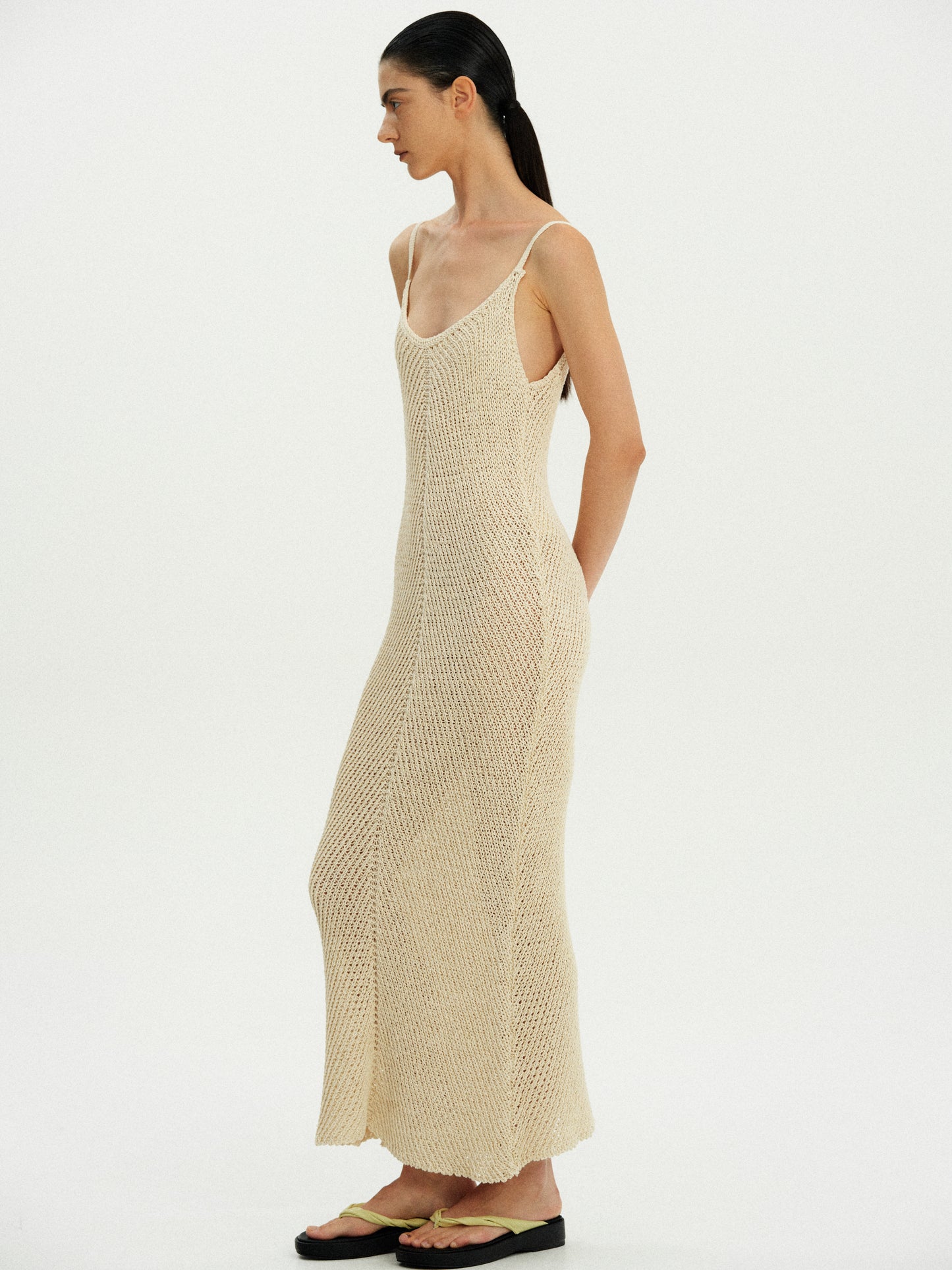 Organic Cotton Knit Dress, Natural