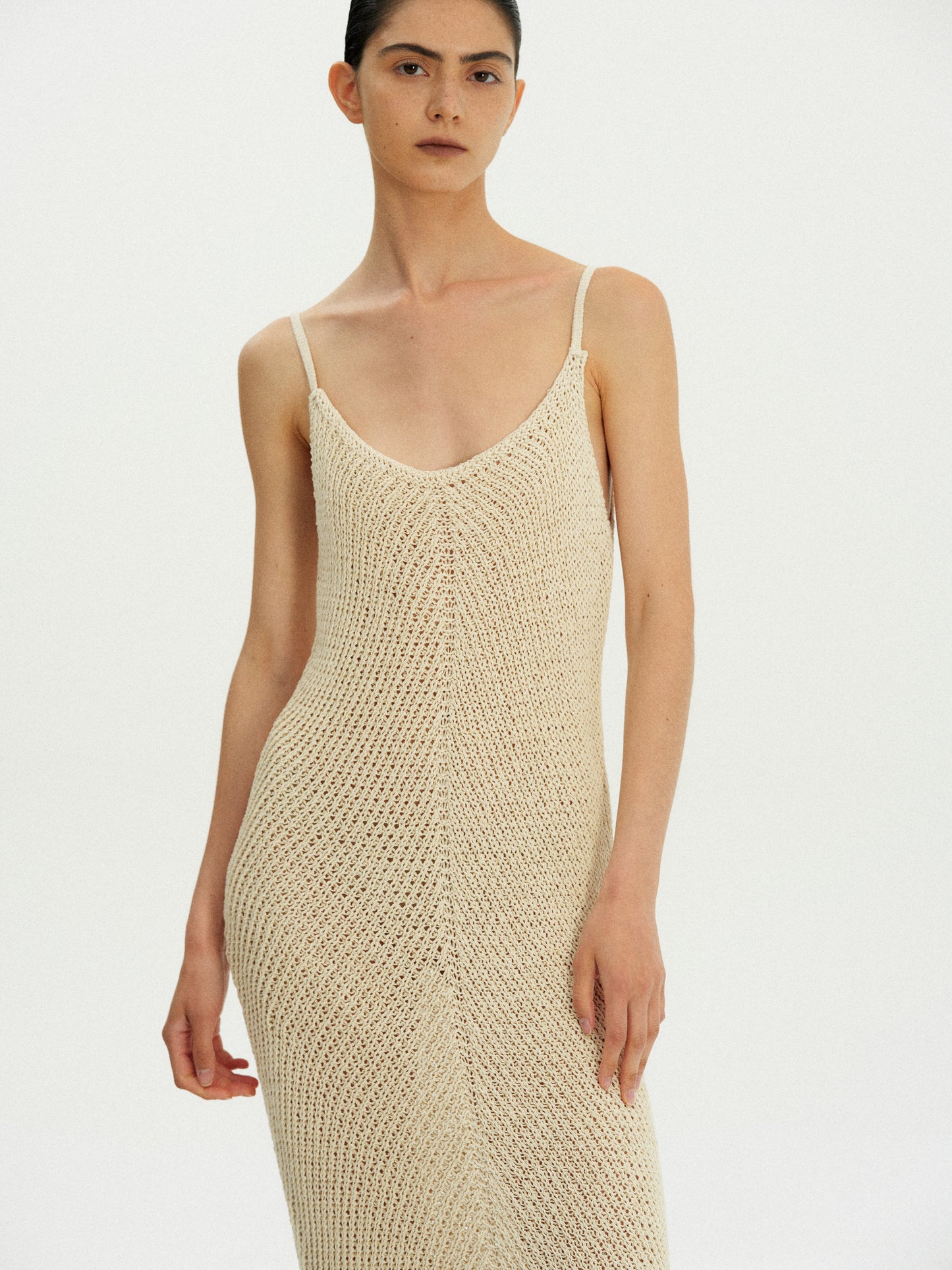 Organic Cotton Knit Dress, Natural