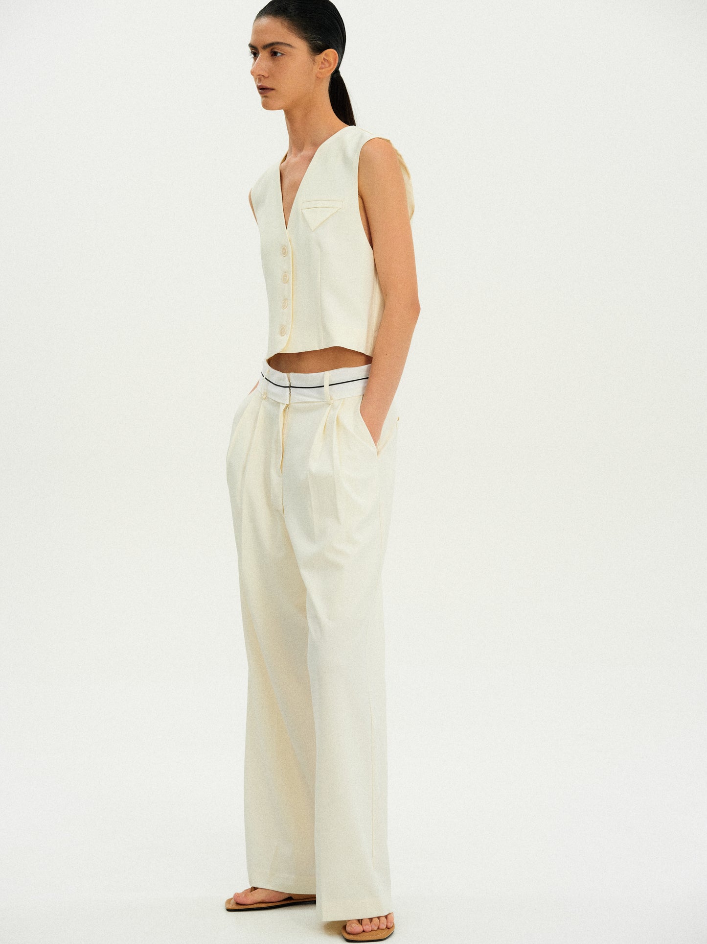 Tailored Suit Vest, Seashell