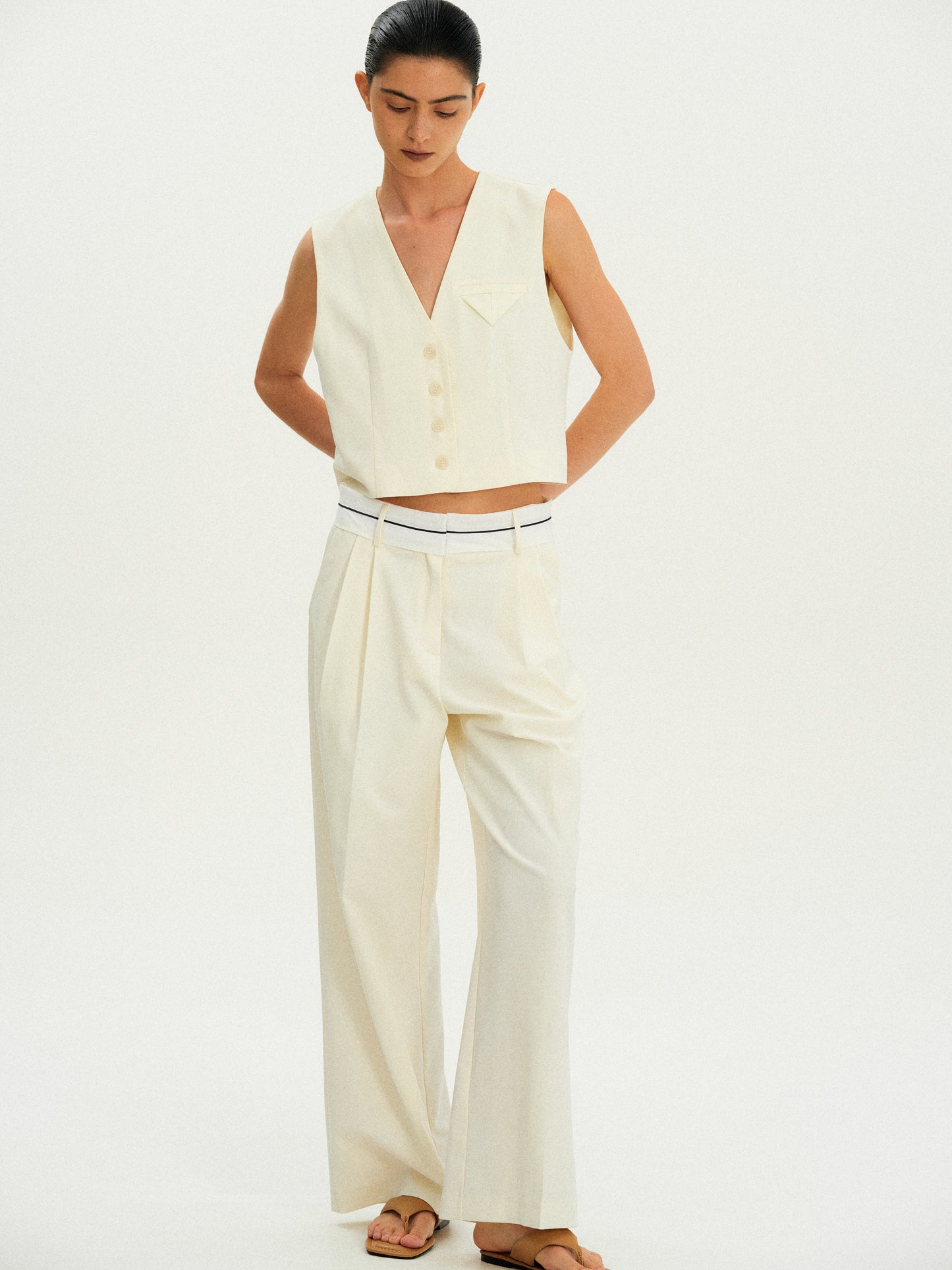 Tailored Suit Vest, Seashell