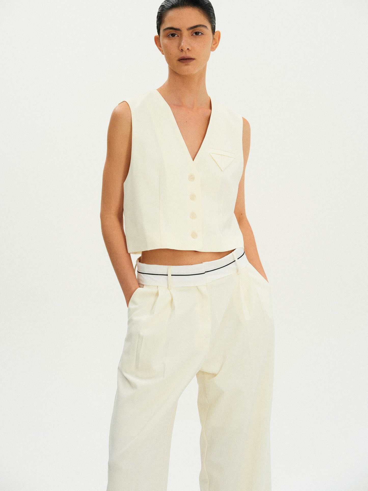 Tailored Suit Vest, Seashell