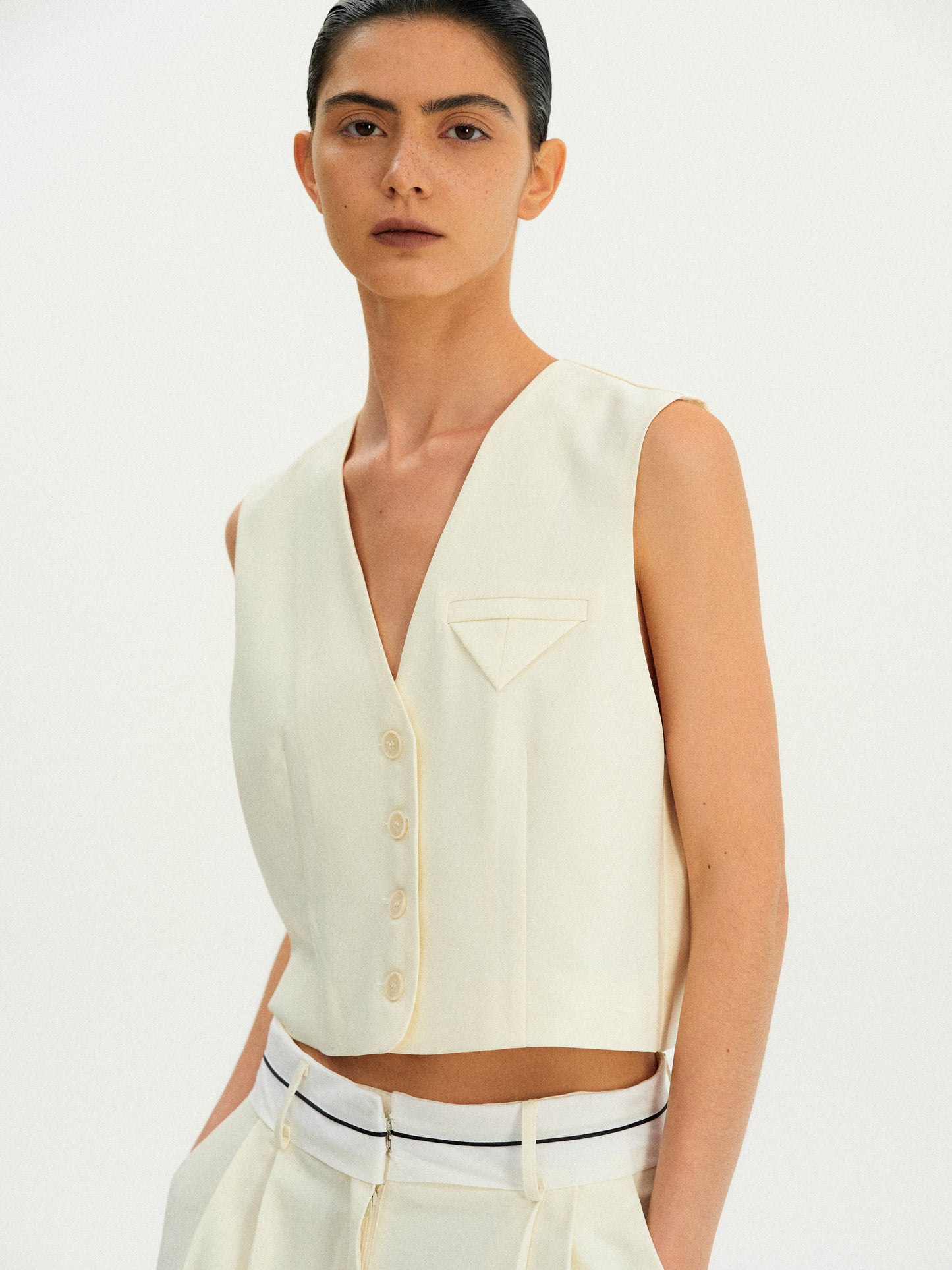 Tailored Suit Vest, Seashell